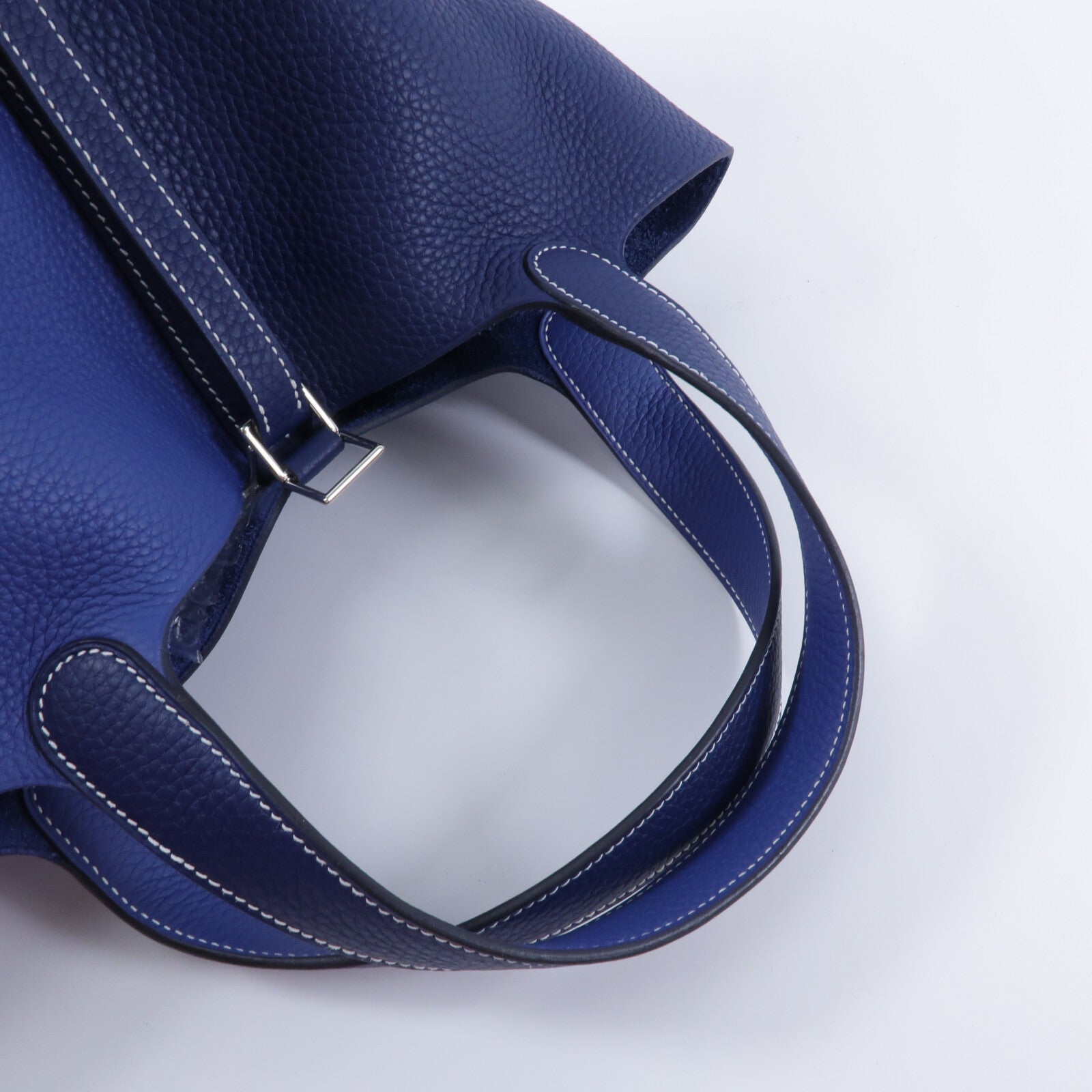 HERMES Clemence皮革Picotin MM手挽袋Bleu Nuit/Bleu France