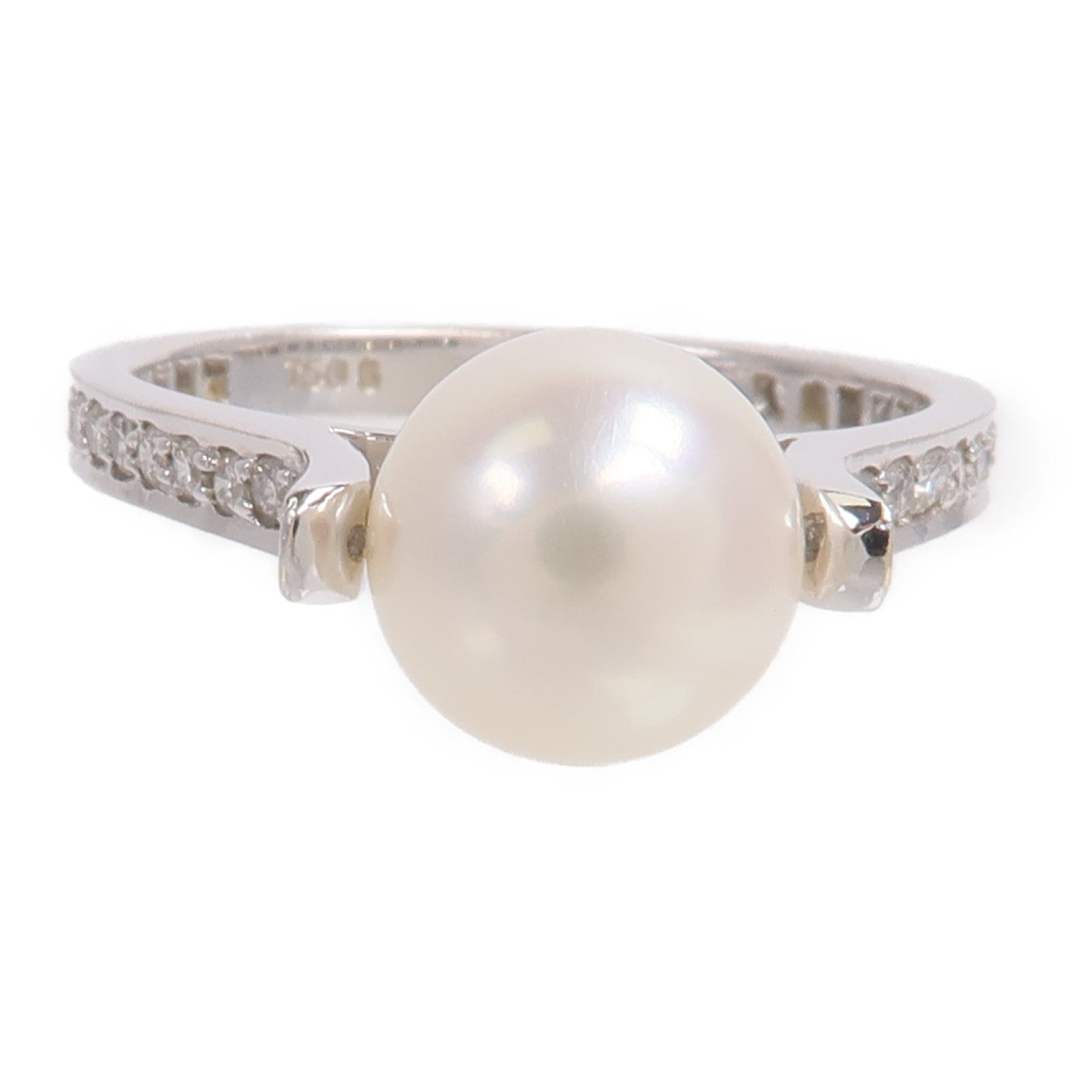 JEWELRY 18K白金Pearl Diamond Ring珍珠鑽石戒指