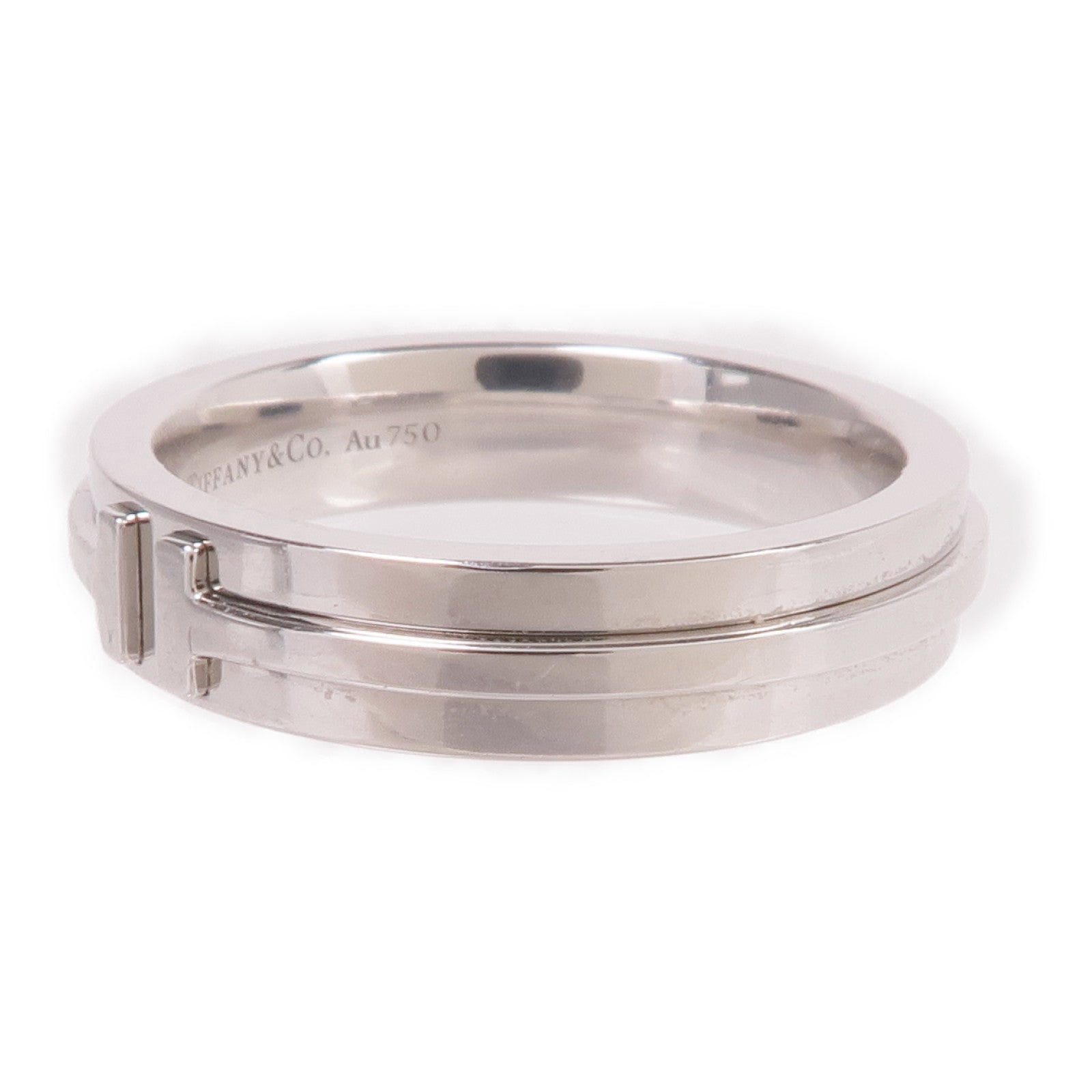 TIFFANY＆CO 18K白金T Narrow Ring戒指US#6.75