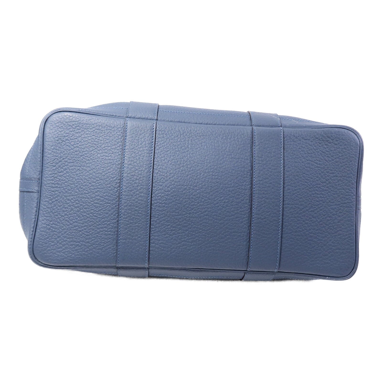 HERMES Country皮革Garden Party PM手挽袋Bleu Tempete