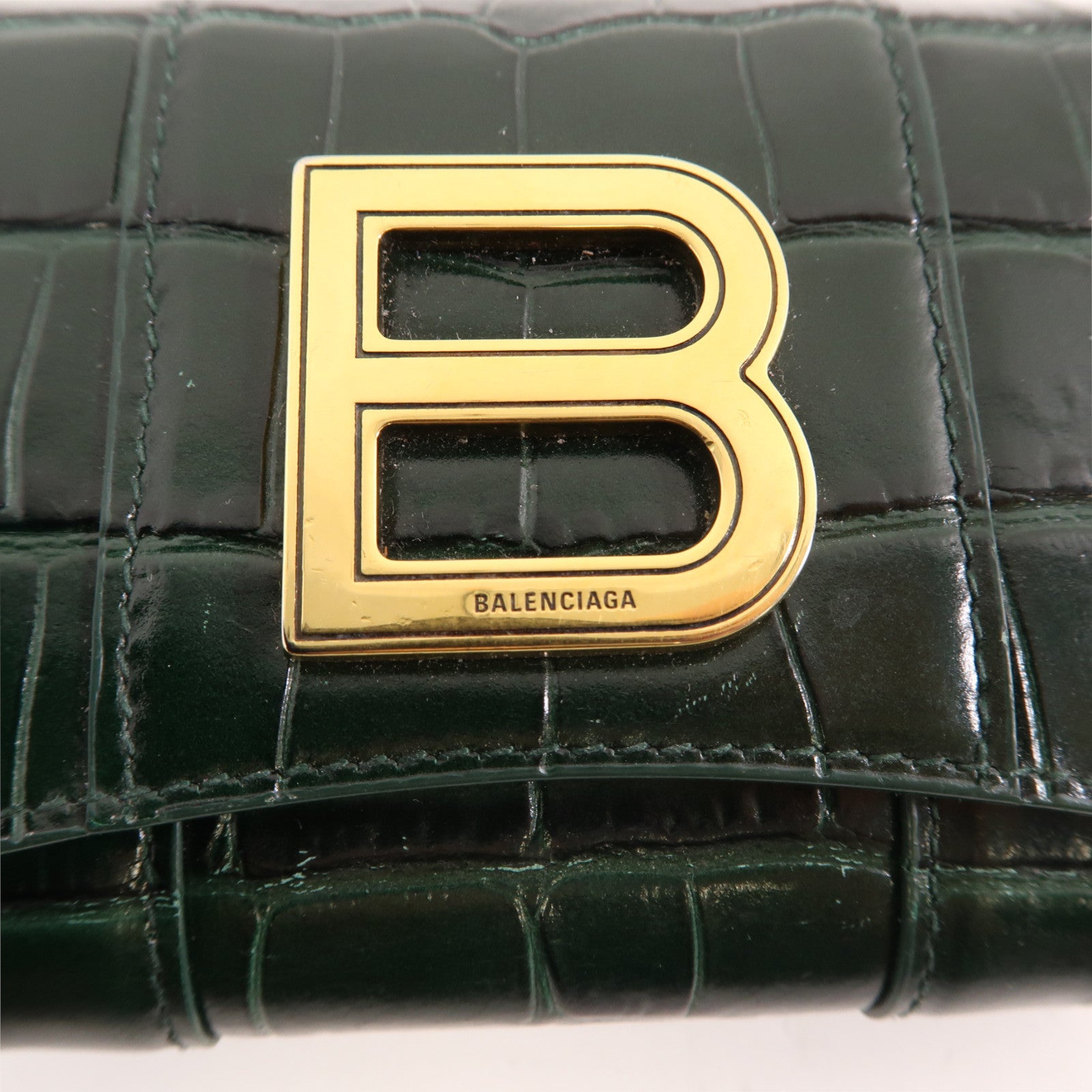BALENCIAGA 【激減優惠】牛皮皮革Wallet金扣錢包綠色