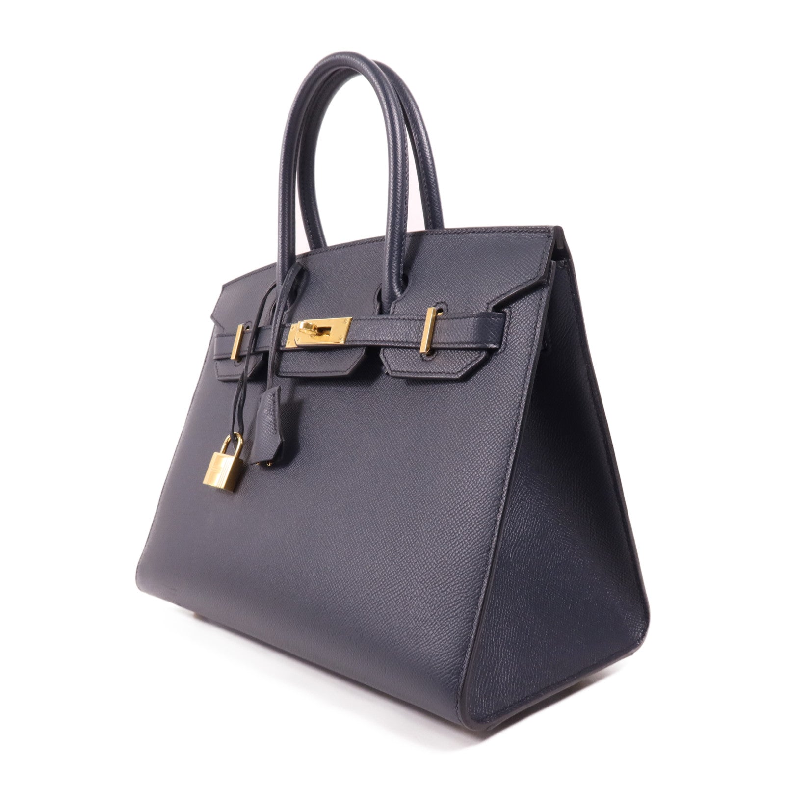 HERMES Epsom皮革Birkin 30金扣手挽袋Bleu Indigo