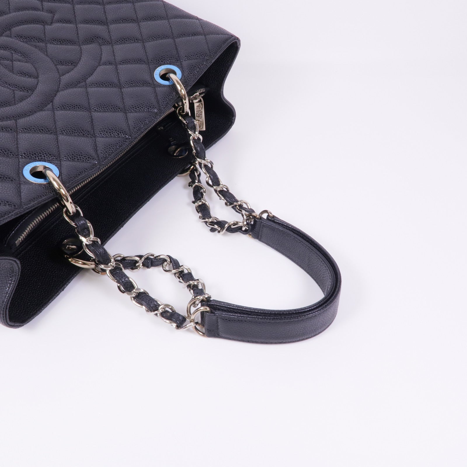 CHANEL 牛皮皮革GST Grand Shopping Tote Bag銀扣肩背袋/手挽袋