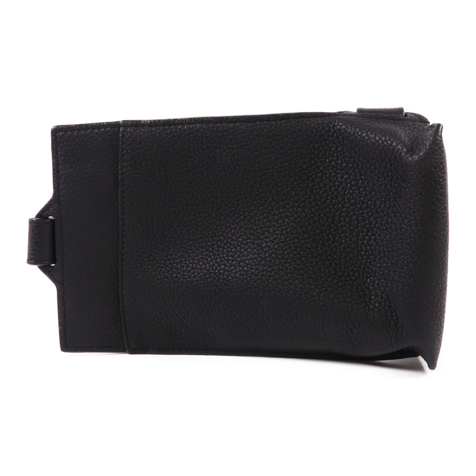 LOEWE 牛皮皮革Vertical Pocket銀扣腰包黑色