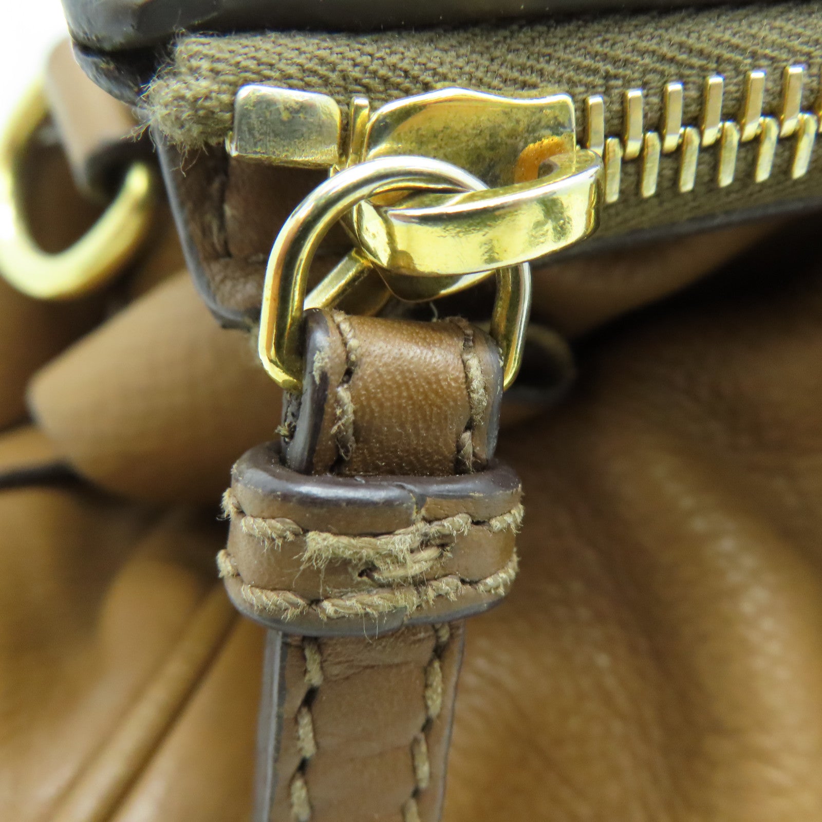 Miu Miu Cowhide Leather 2Way Shoulder Gold Buckle Handle Shoulder Bag Brown