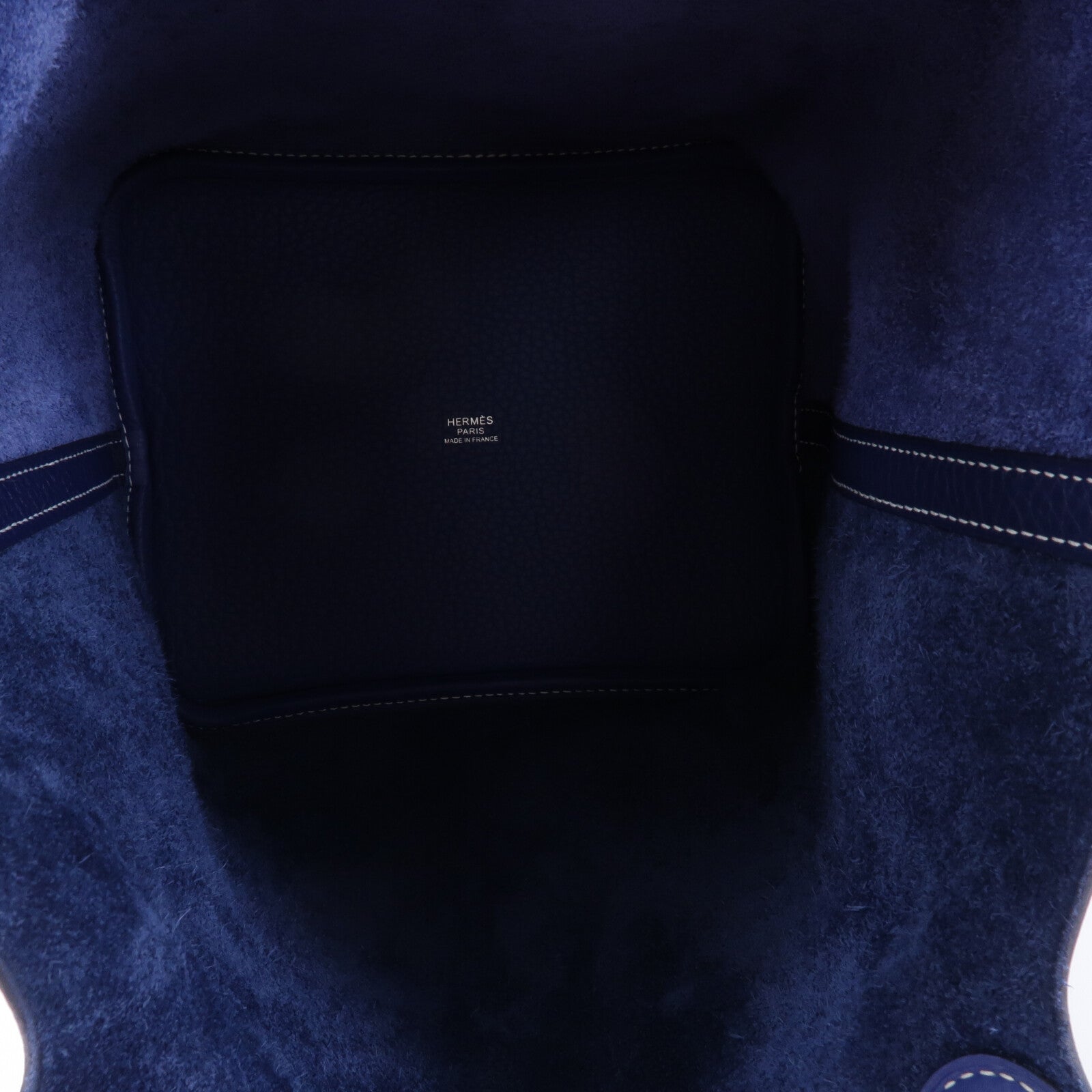 HERMES Clemence皮革Picotin MM手挽袋Bleu Nuit/Bleu France