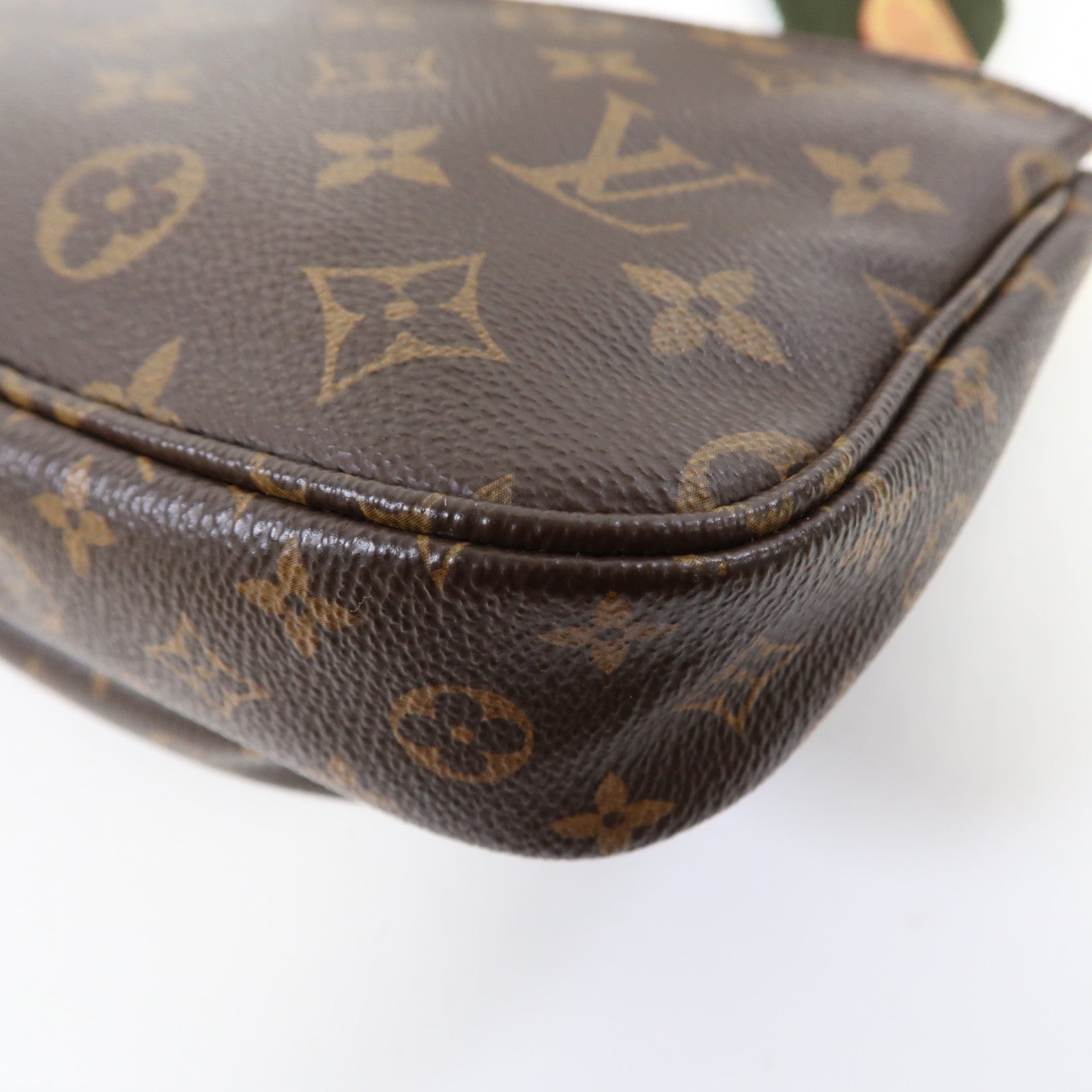 LOUIS VUITTON Monogram Multi Pochette Accessoires金扣手挽肩背兩用袋啡色/綠色