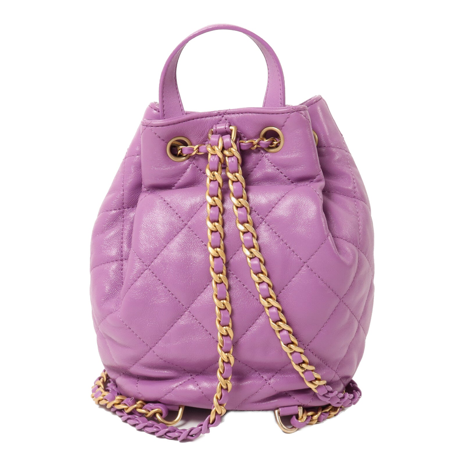 CHANEL 羊皮皮革Bucket Backpack鏈帶背包