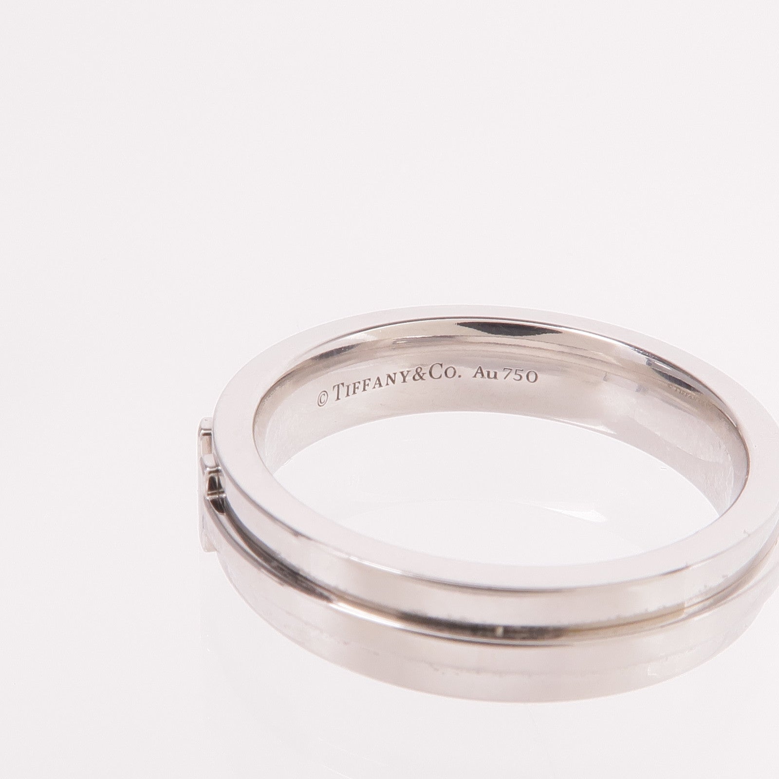 TIFFANY＆CO 18K白金T Narrow Ring戒指US#6.75