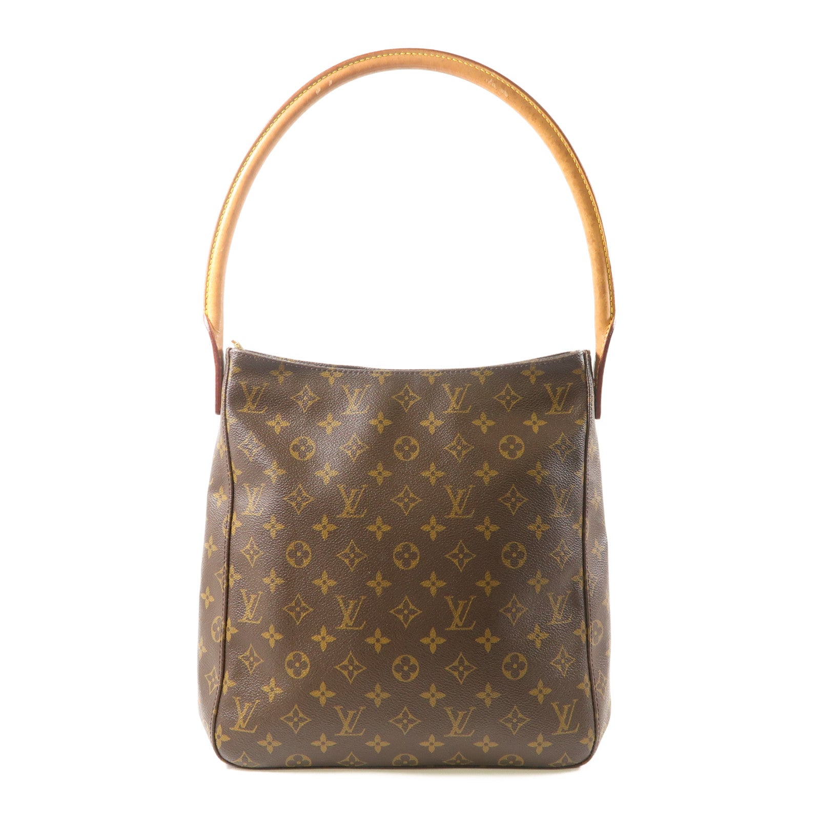 LOUIS VUITTON Monogram Looping GM金扣肩背袋啡色