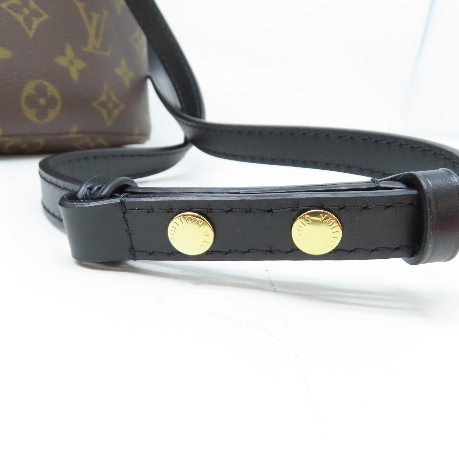 LOUIS VUITTON Monogram Neo Noe MM金扣肩背袋啡色/黑色