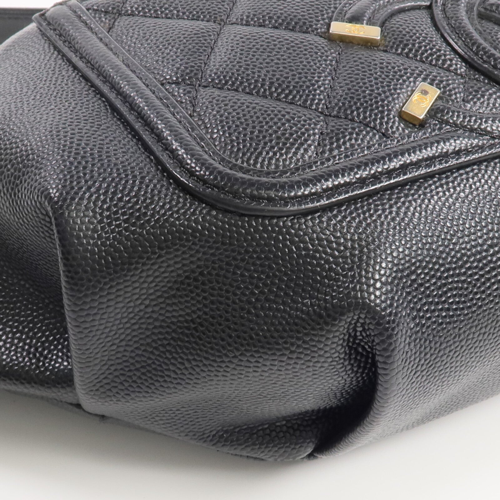 CHANEL 牛皮皮革Filigree Waist Bag金扣腰包