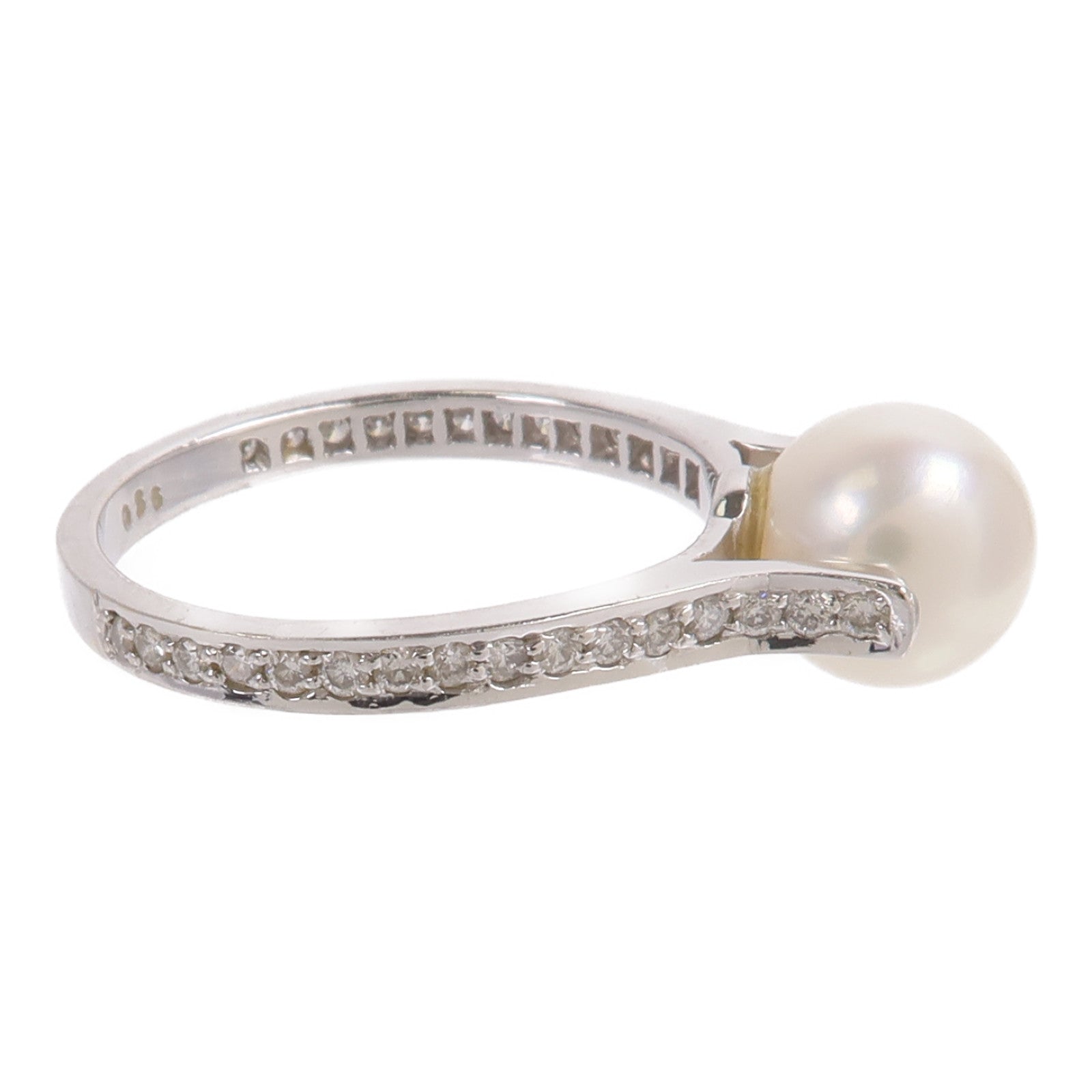 JEWELRY 18K白金Pearl Diamond Ring珍珠鑽石戒指