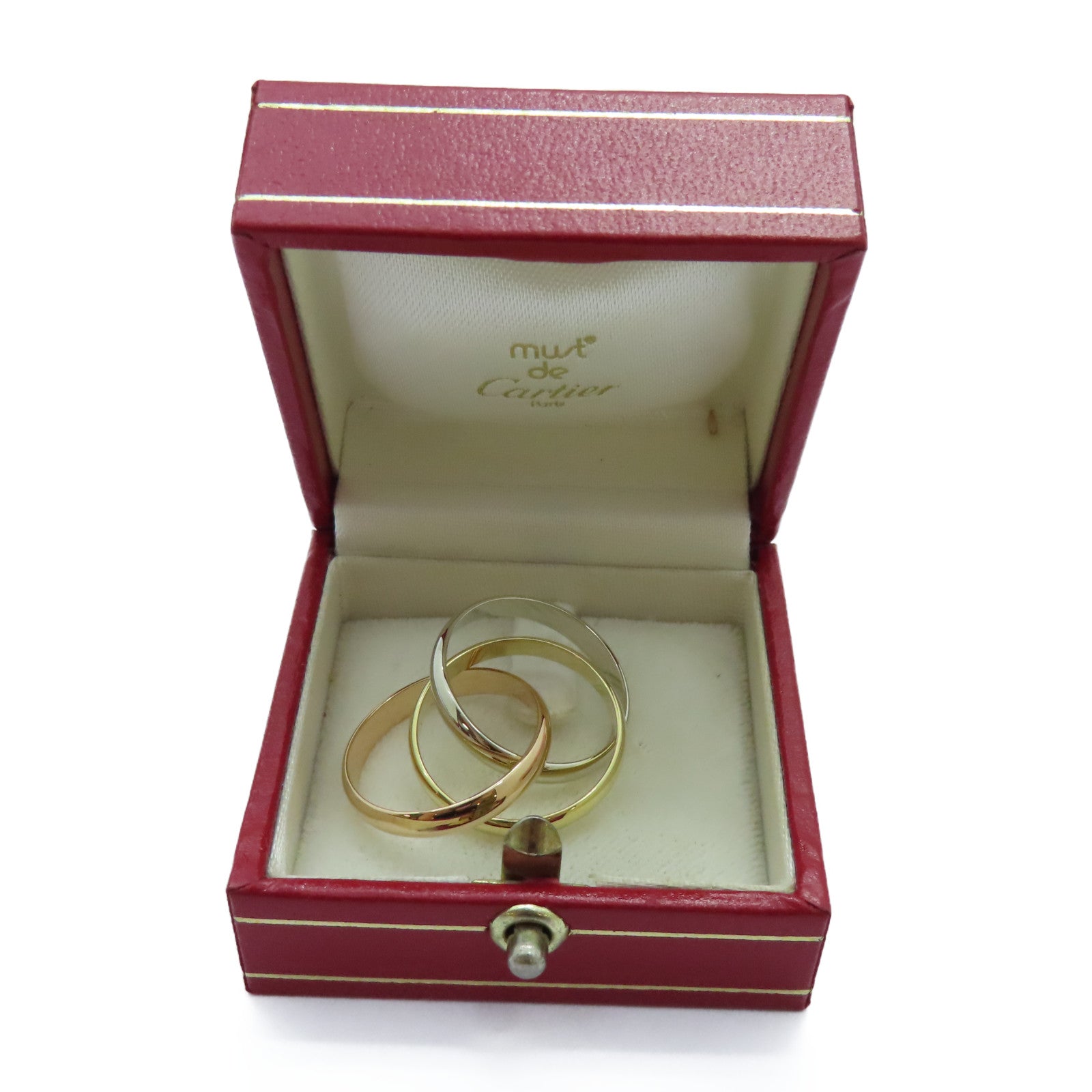 CARTIER 18K黃金/白金/玫瑰金Trinity Ring戒指Cartier#53 US#6.75