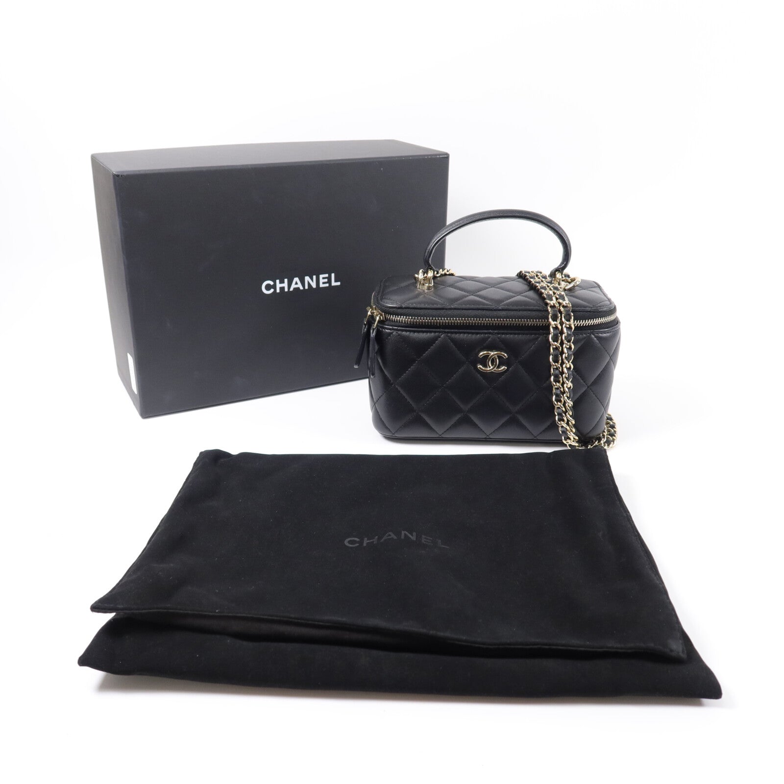 CHANEL 羊皮皮革Handle Vanity Case手挽肩背兩用袋