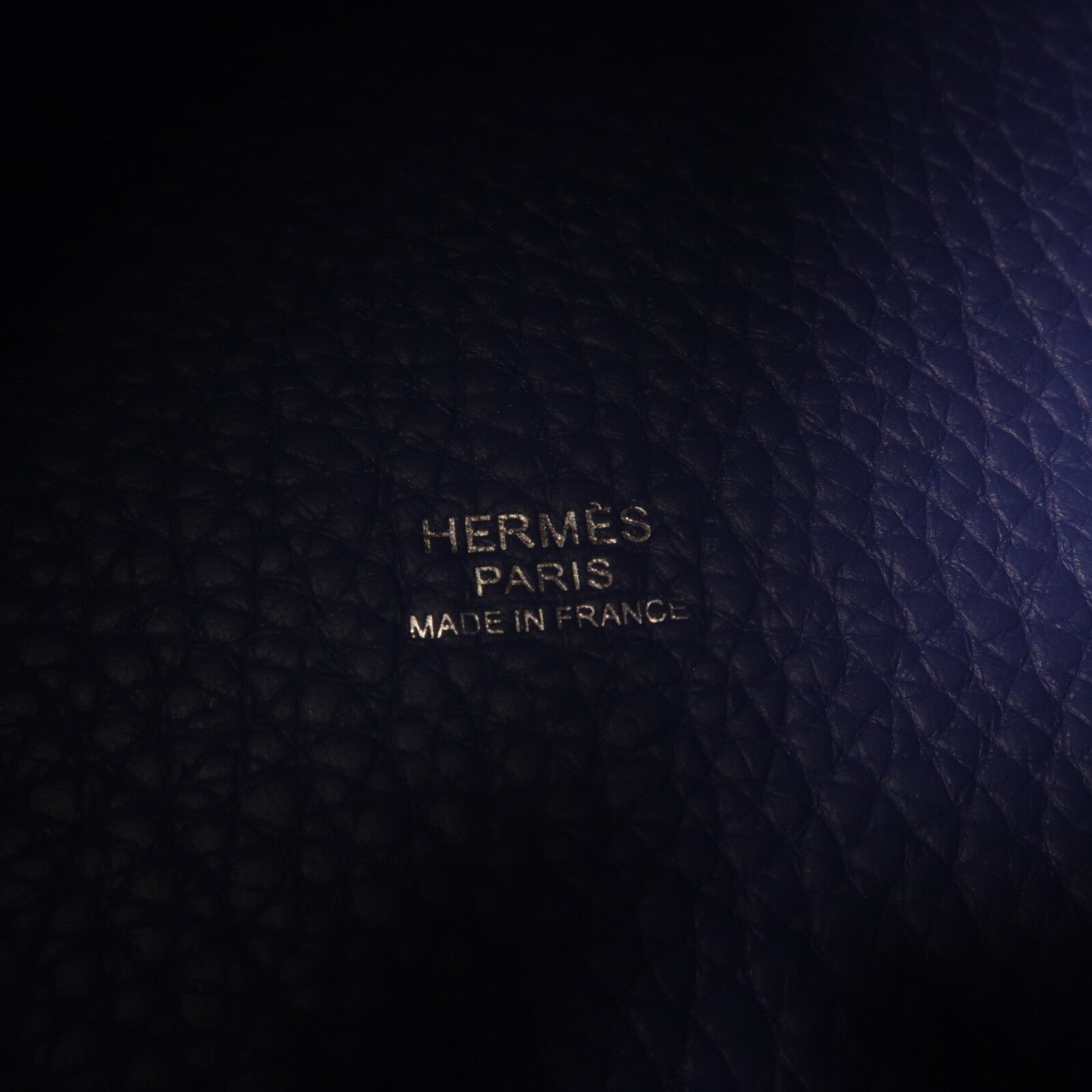 HERMES Clemence皮革Picotin MM手挽袋Bleu Nuit/Bleu France