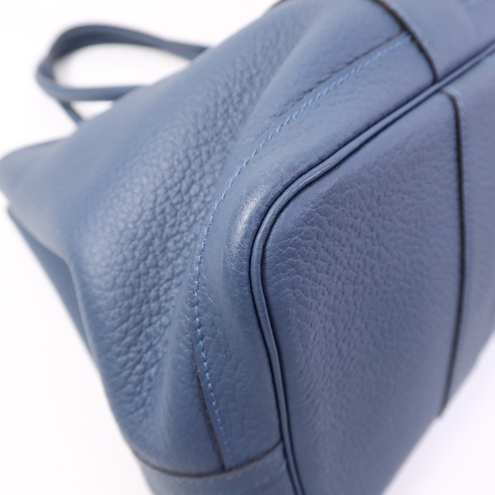 HERMES Country皮革Garden Party PM手挽袋Bleu Tempete