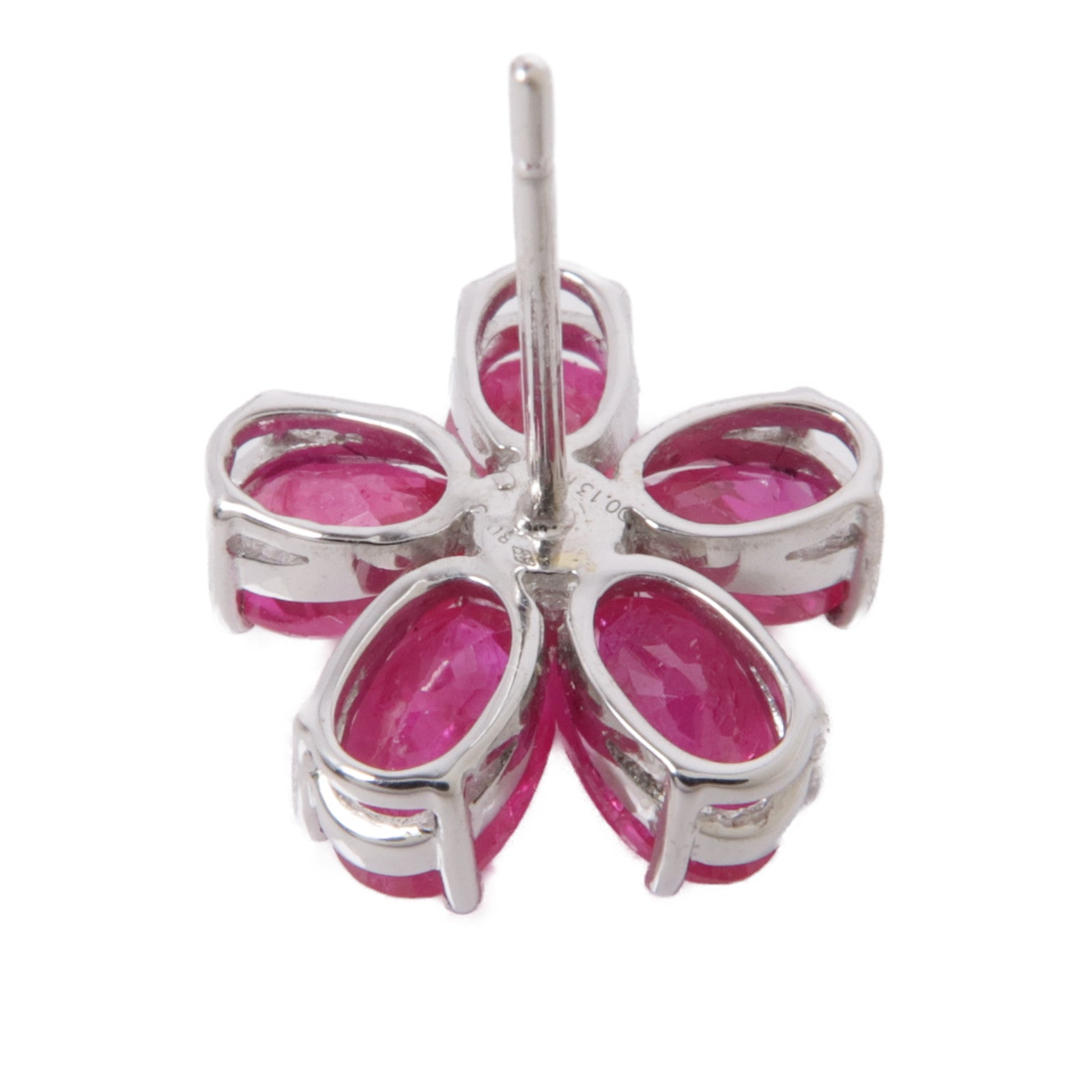 JEWELRY 【激減優惠】18K白金/紅寶石/鑽石Ruby Diamond Earrings耳環