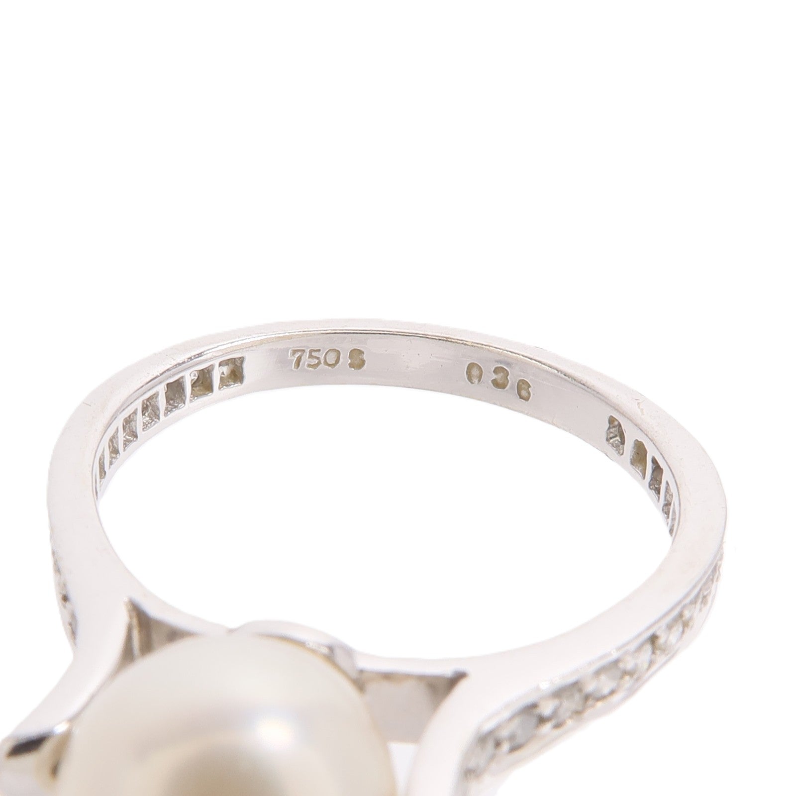 JEWELRY 18K白金Pearl Diamond Ring珍珠鑽石戒指