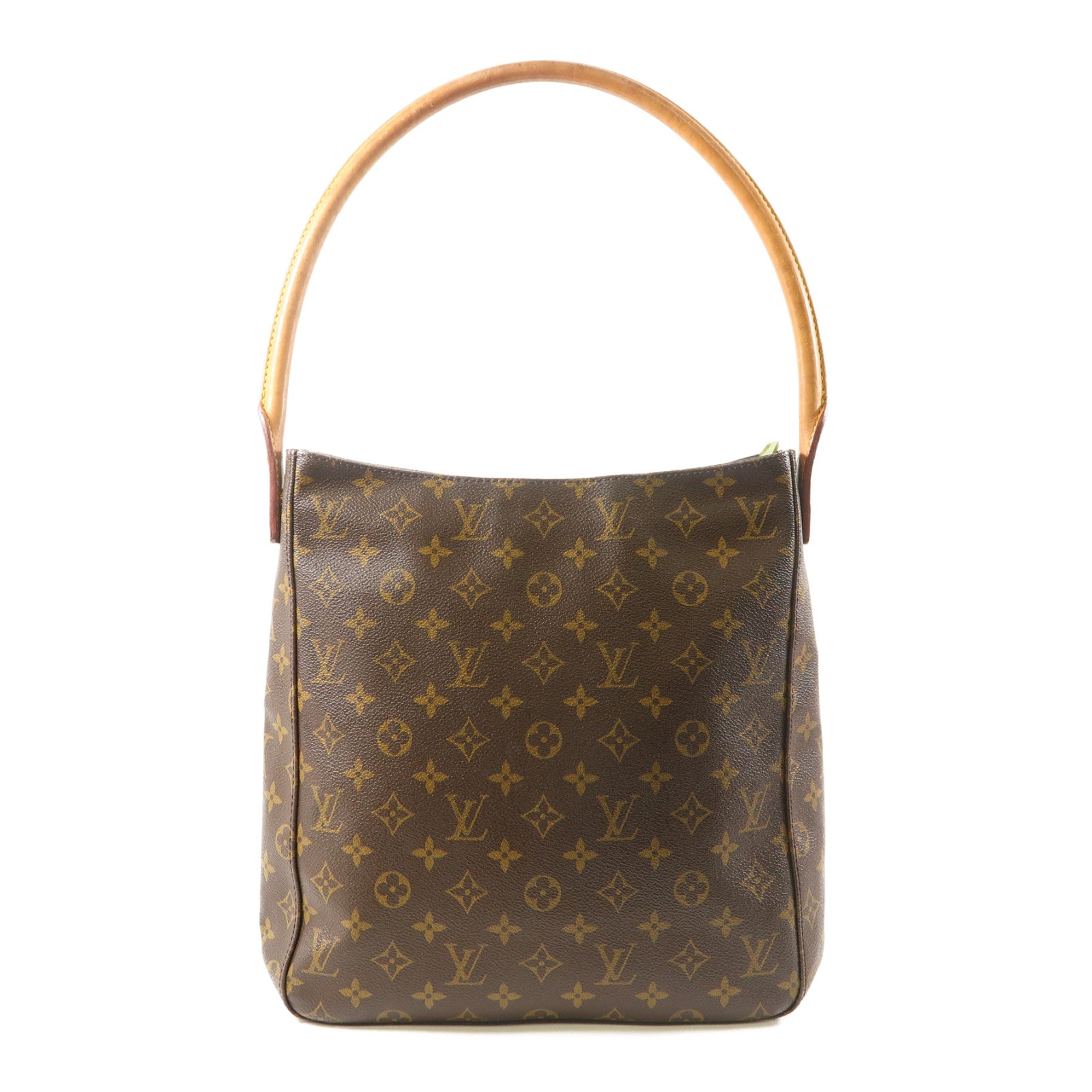 LOUIS VUITTON Monogram Looping GM金扣肩背袋啡色