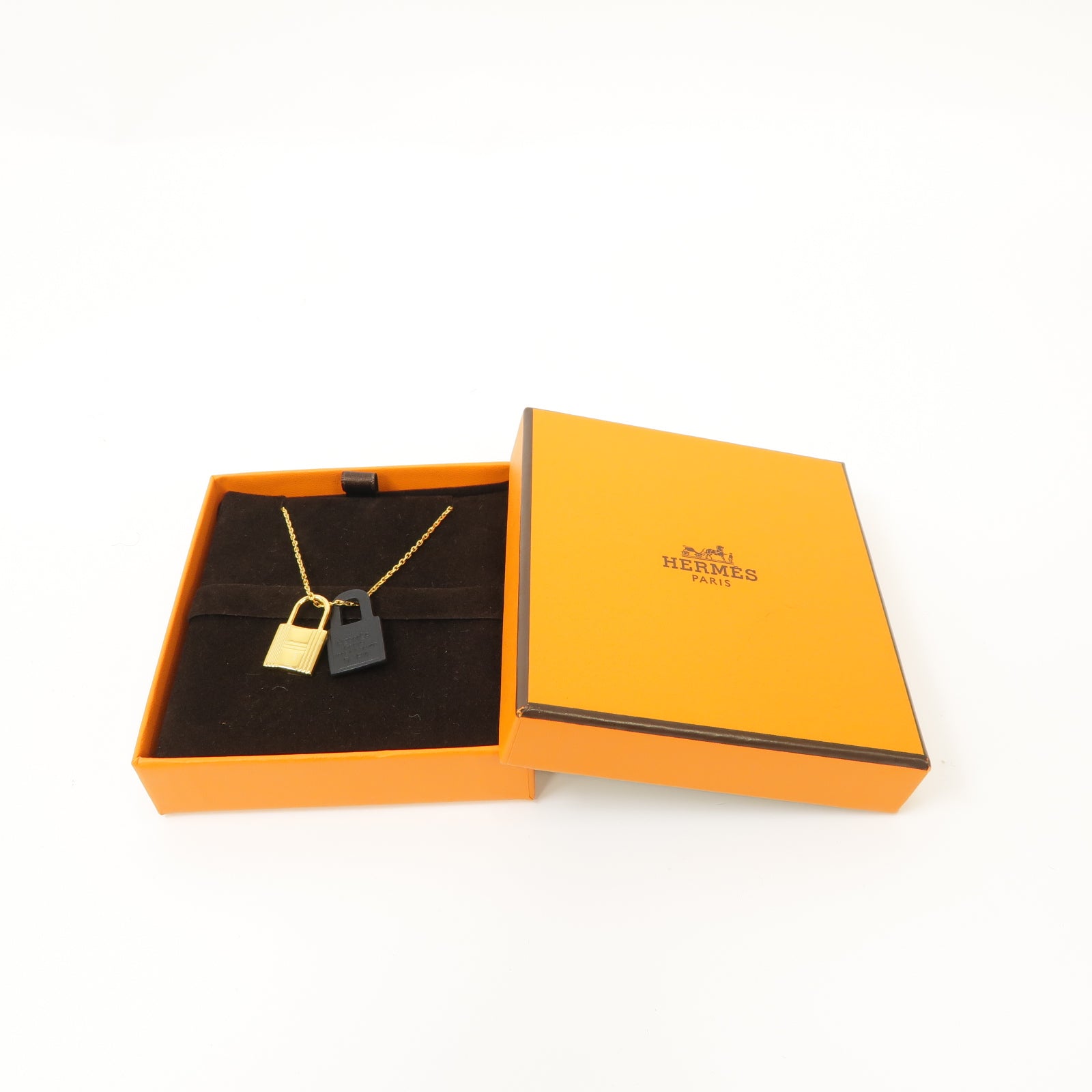 HERMES 【激減優惠】金屬O'Kelly Necklace項鍊棕色/金色