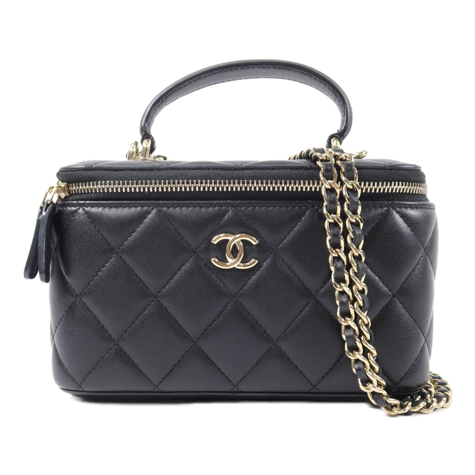 CHANEL 羊皮皮革Handle Vanity Case手挽肩背兩用袋