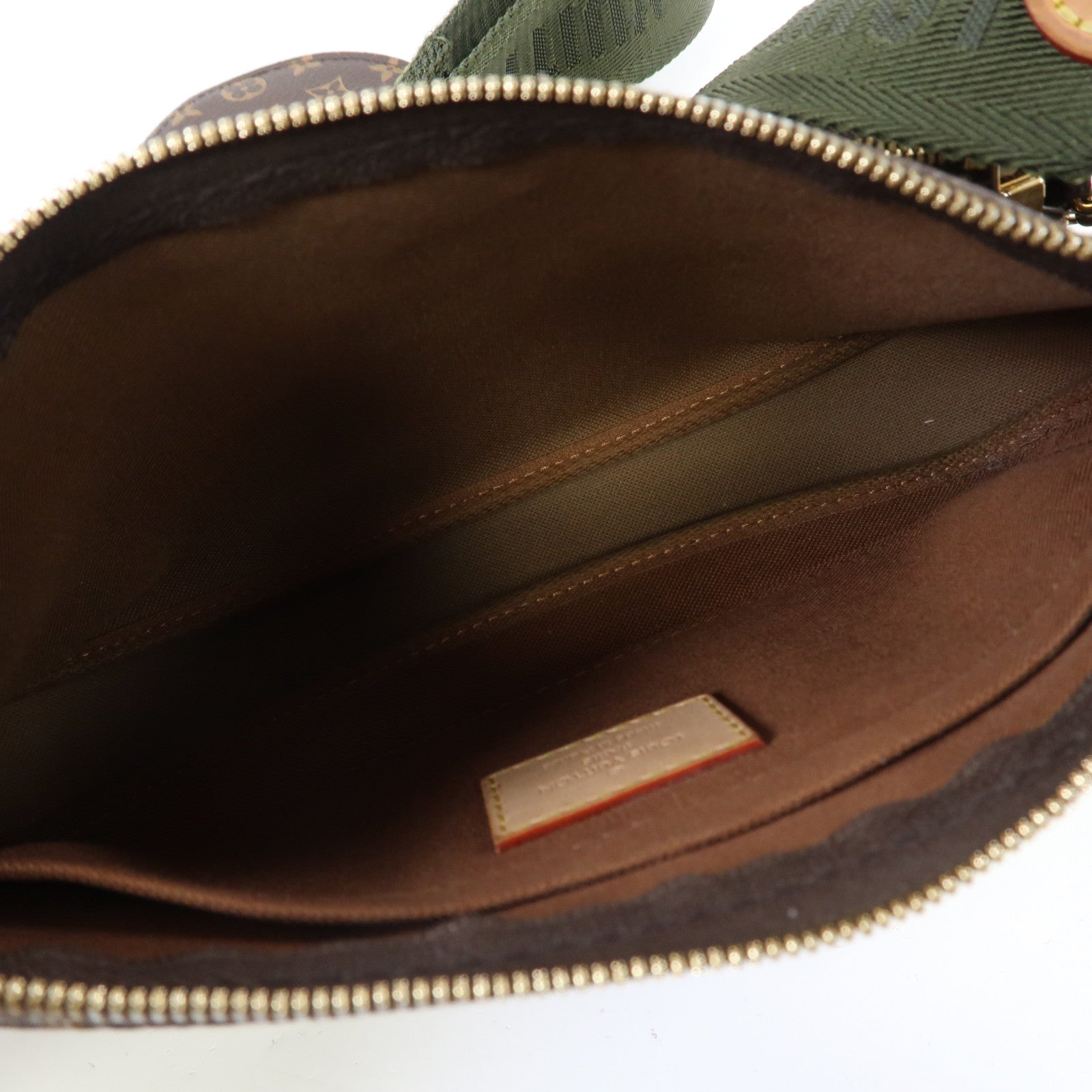 LOUIS VUITTON Monogram Multi Pochette Accessoires金扣手挽肩背兩用袋啡色/綠色
