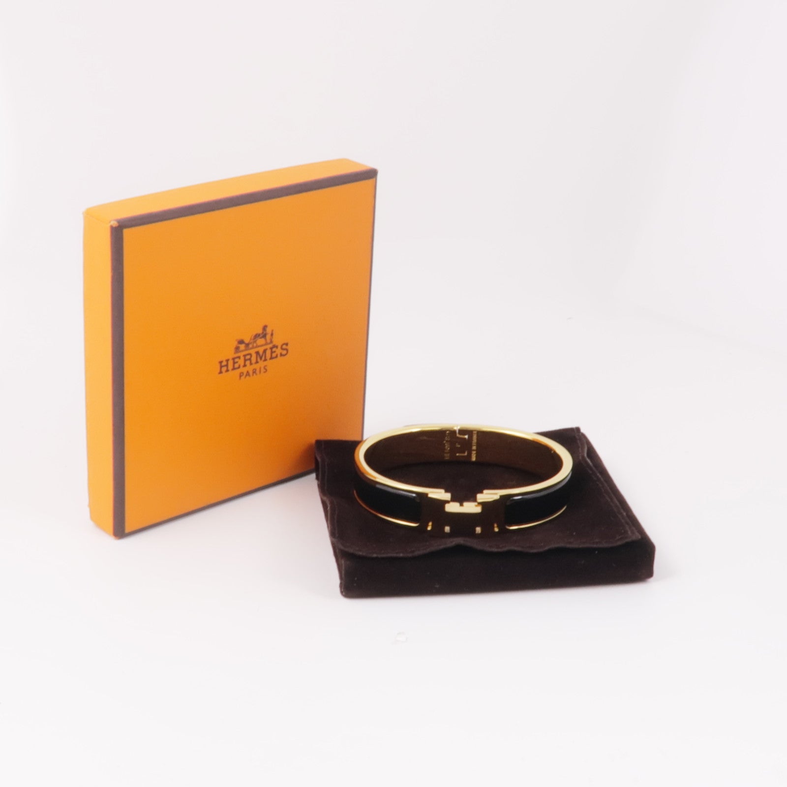 HERMES 金屬Clic H手鐲Noir