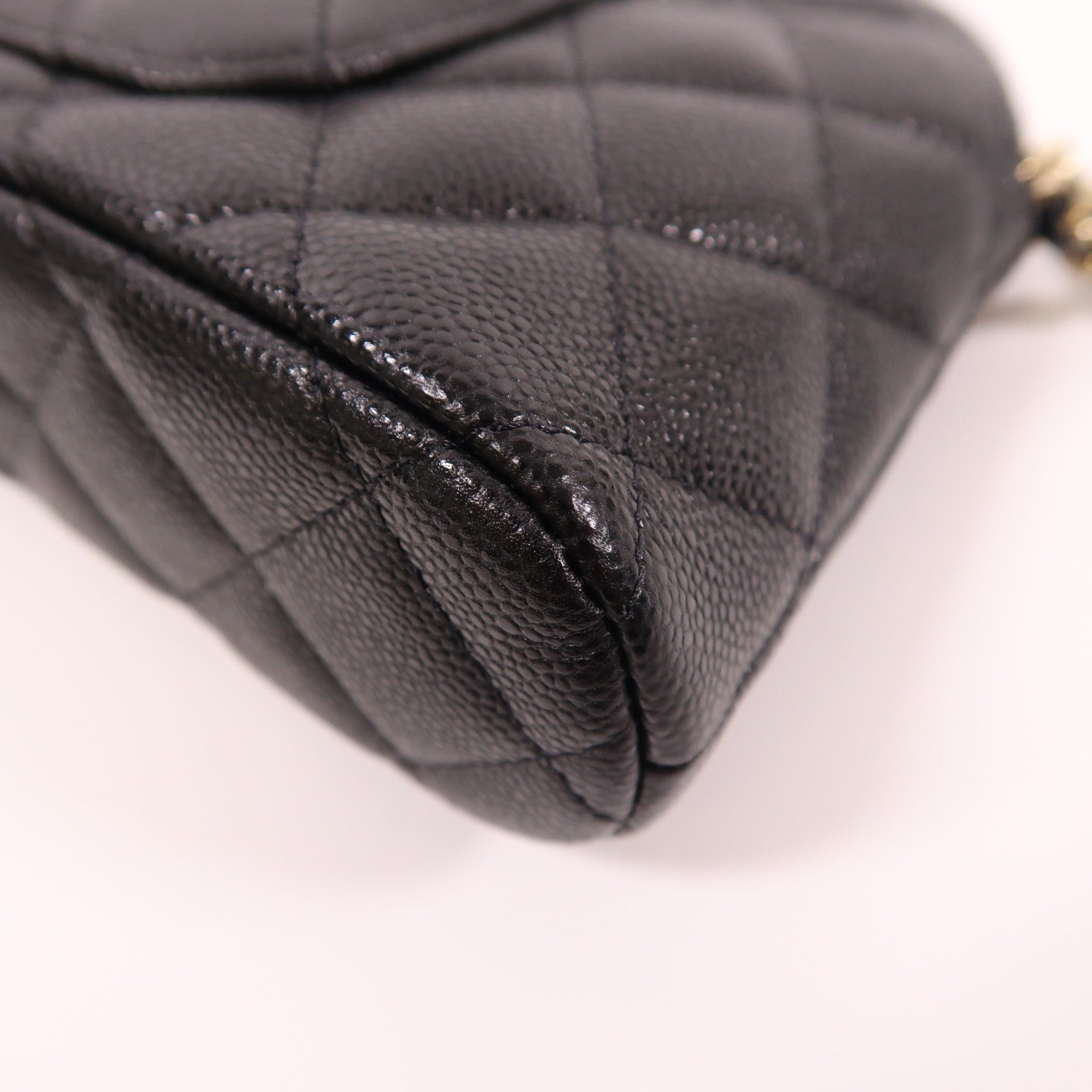 CHANEL 牛皮皮革Chain Shoulder金扣鏈帶肩背袋