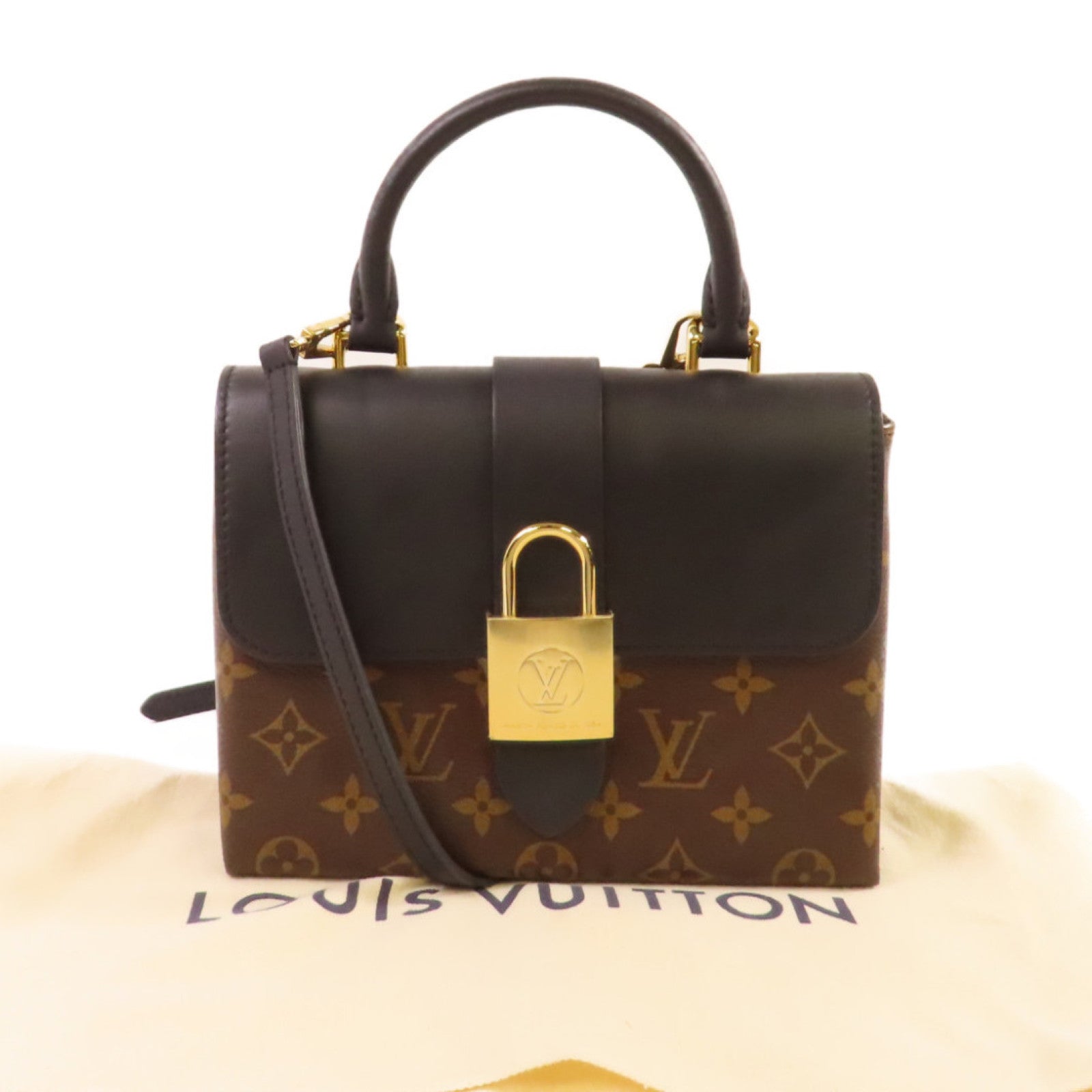 LOUIS VUITTON Monogram Locky BB 2Way Shoulder Bag金扣手挽肩背兩用袋啡色/黑色