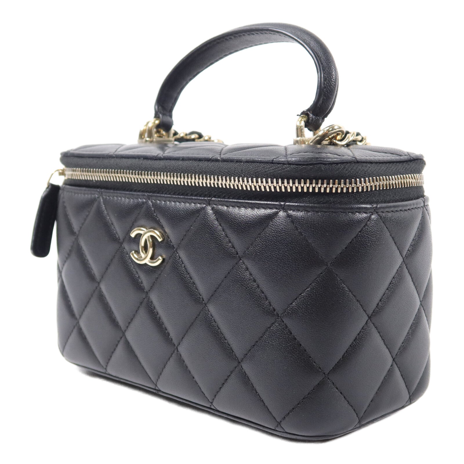 CHANEL 羊皮皮革Handle Vanity Case手挽肩背兩用袋