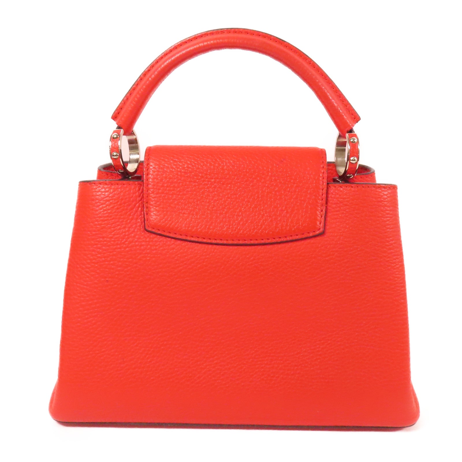 LOUIS VUITTON Taurillon皮革Capucines BB銀扣手挽肩背兩用袋