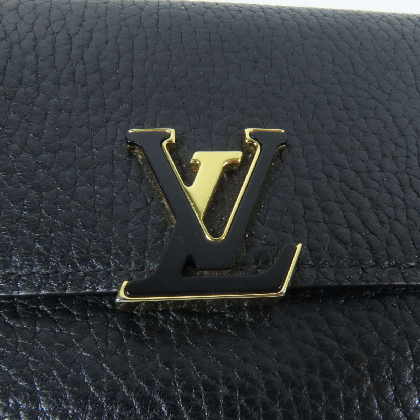 LOUIS VUITTON 牛皮皮革Capucines Compact金扣錢包