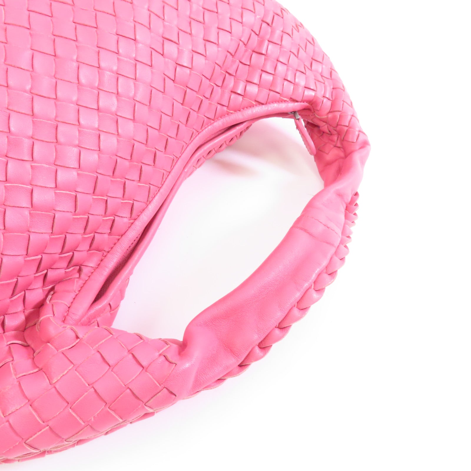 BOTTEGA VENETA 皮革Shoulder Bag銀扣肩背袋粉紅色