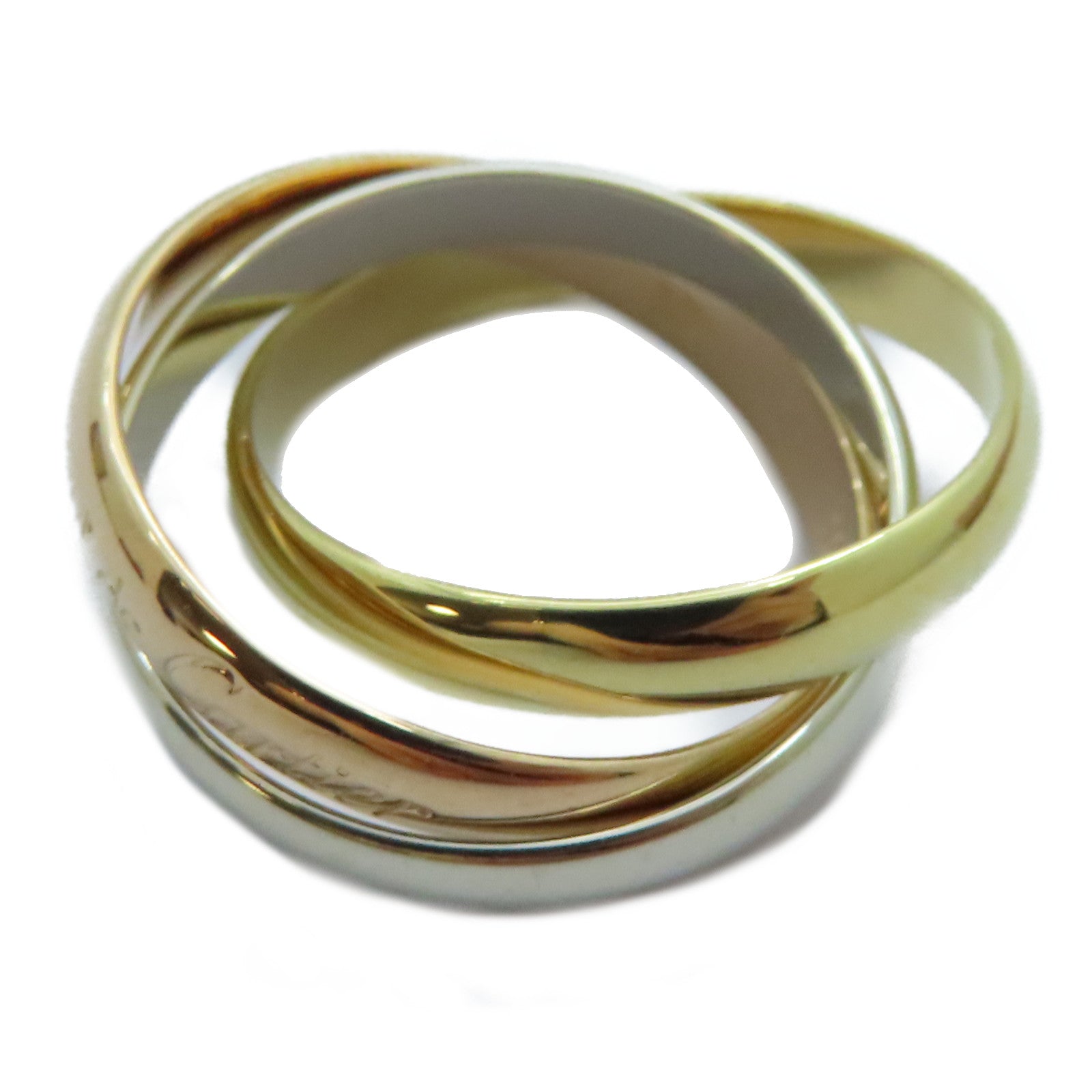 CARTIER 18K黃金/白金/玫瑰金Trinity Ring戒指Cartier#53 US#6.75
