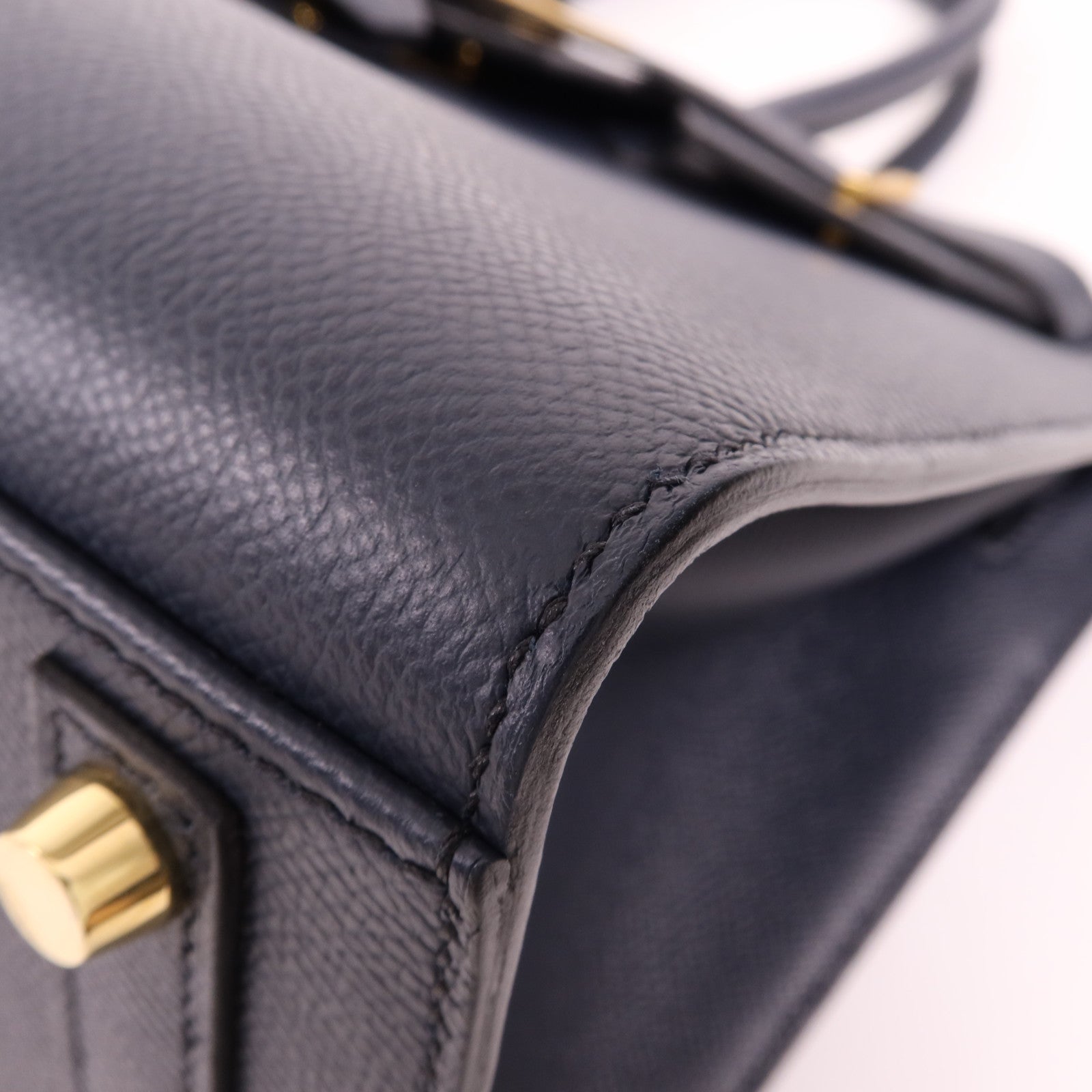 HERMES Epsom皮革Birkin 30金扣手挽袋Bleu Indigo