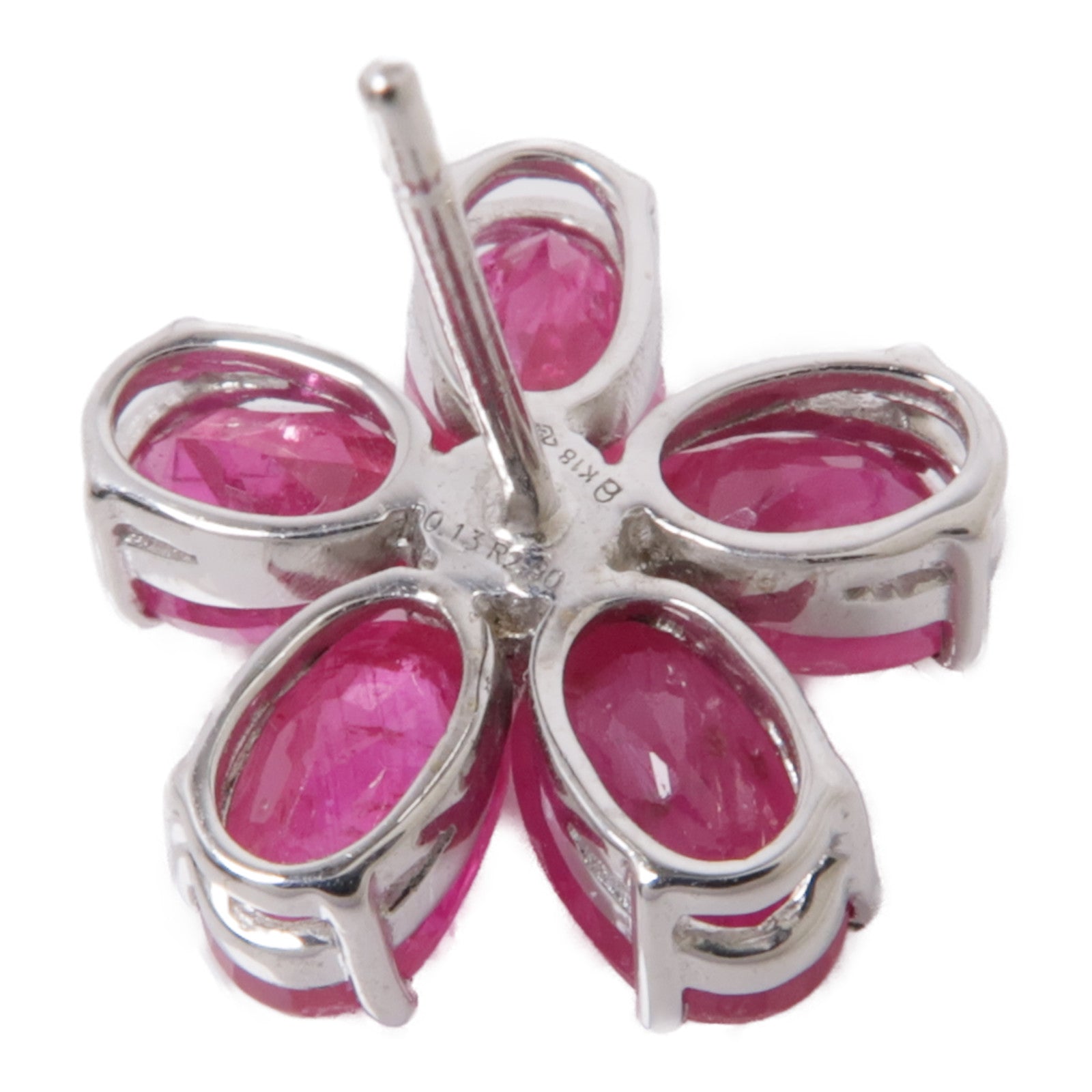 JEWELRY 【激減優惠】18K白金/紅寶石/鑽石Ruby Diamond Earrings耳環