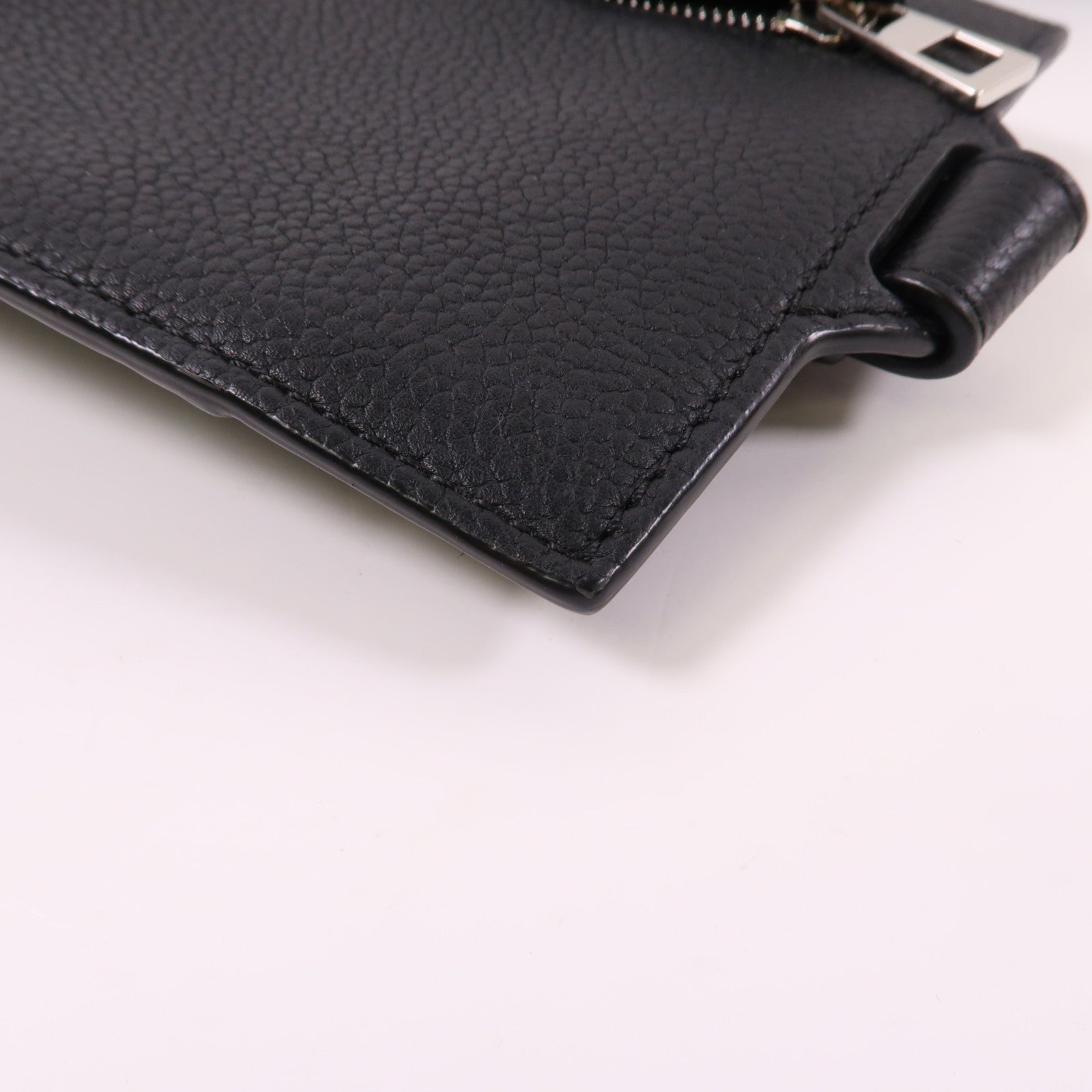 LOEWE 牛皮皮革Vertical Pocket銀扣腰包黑色