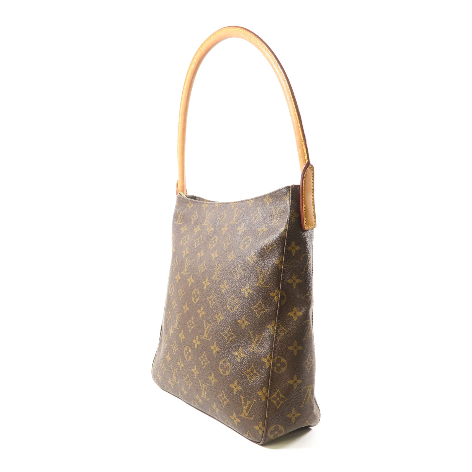 LOUIS VUITTON Monogram Looping GM金扣肩背袋啡色