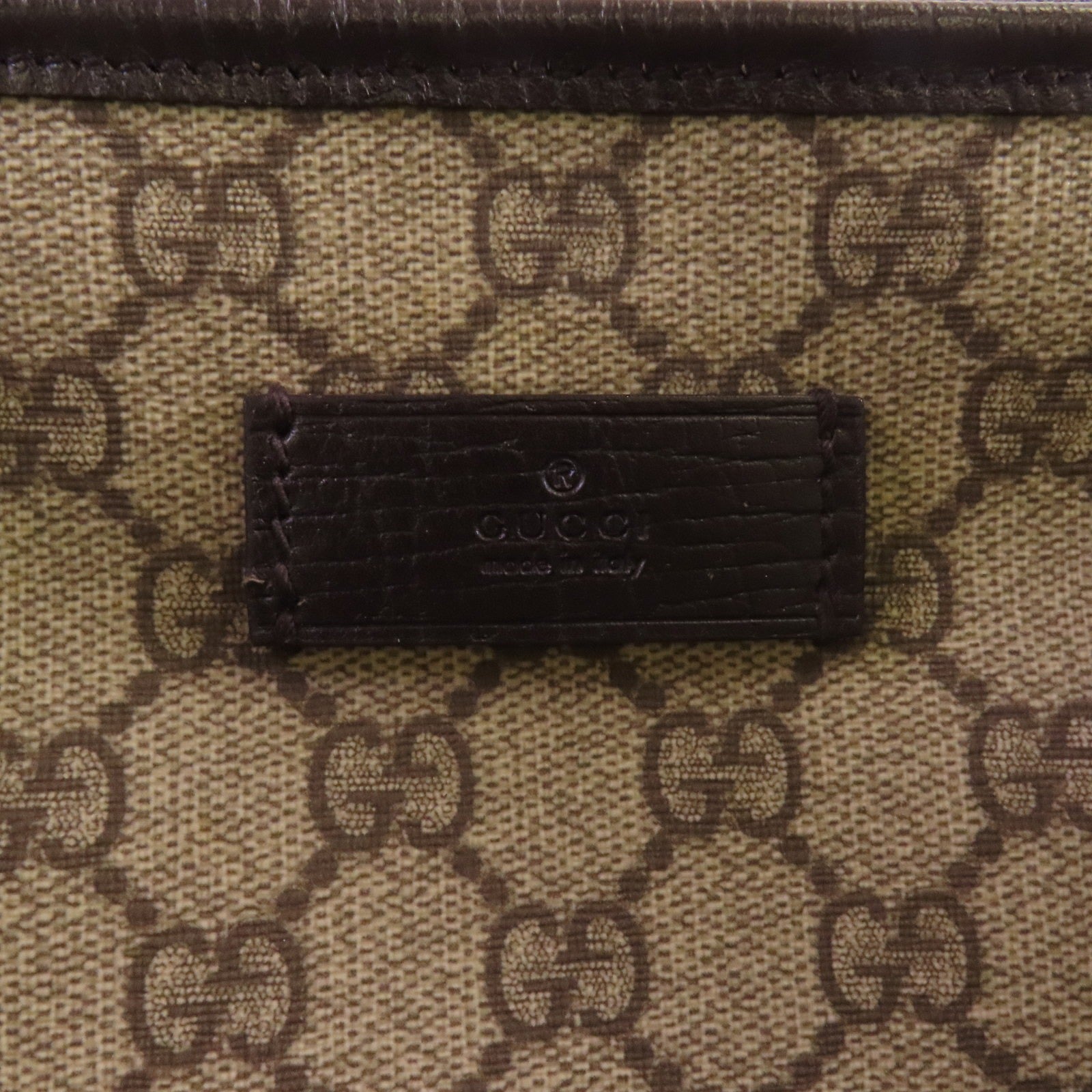 GUCCI 塗層帆布Tote Bag銀扣肩背袋