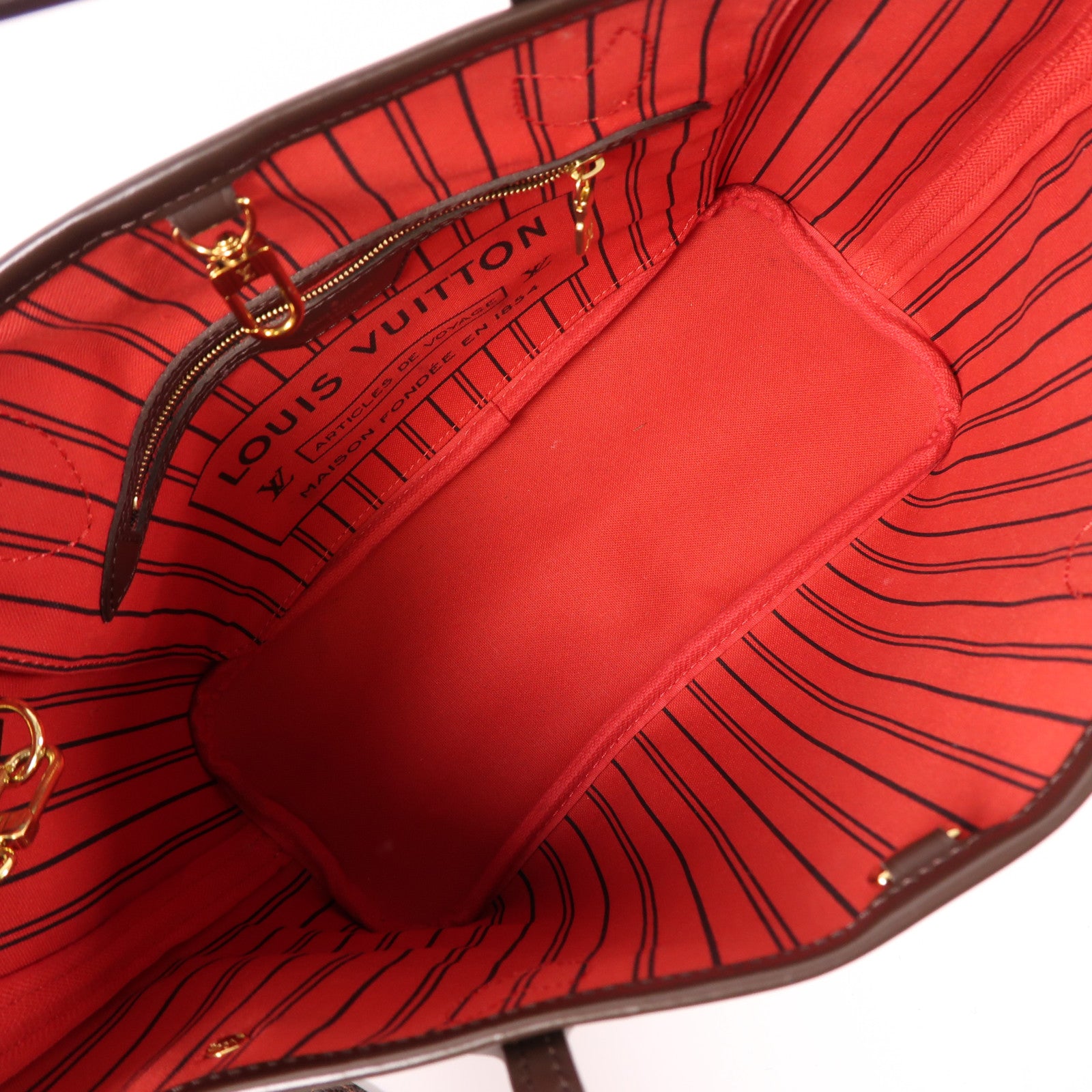 LOUIS VUITTON Damier Neverfull PM金扣肩背袋