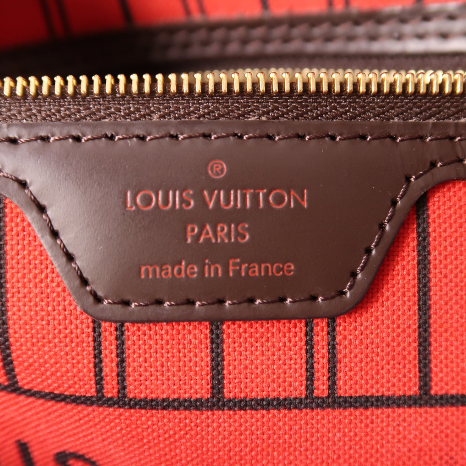 LOUIS VUITTON Damier Neverfull PM金扣肩背袋