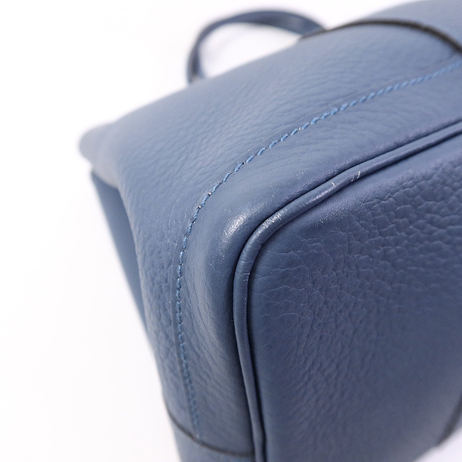 HERMES Country皮革Garden Party PM手挽袋Bleu Tempete
