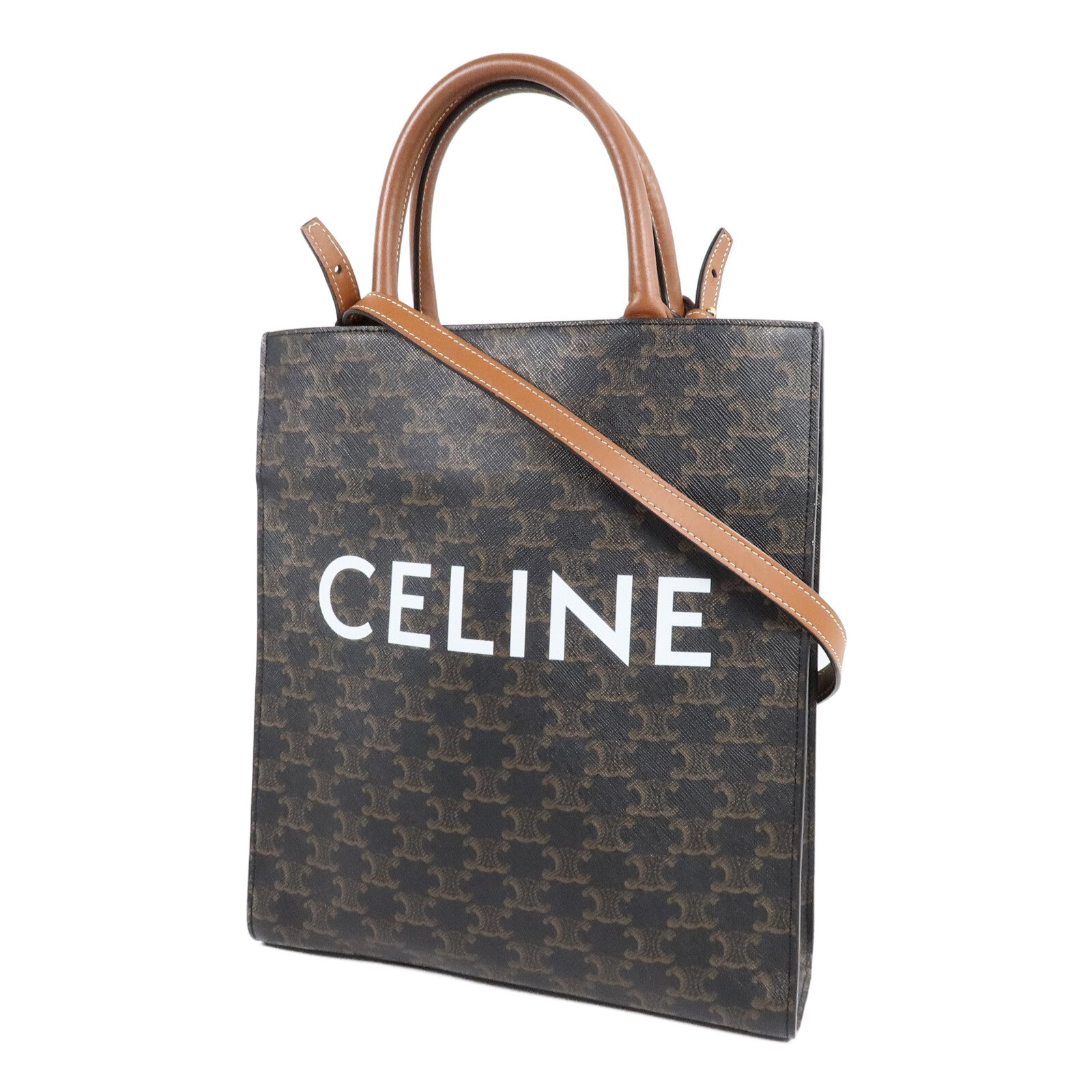 CELINE 塗層帆布Triomphe Cabas Tote Bag手挽肩背兩用袋