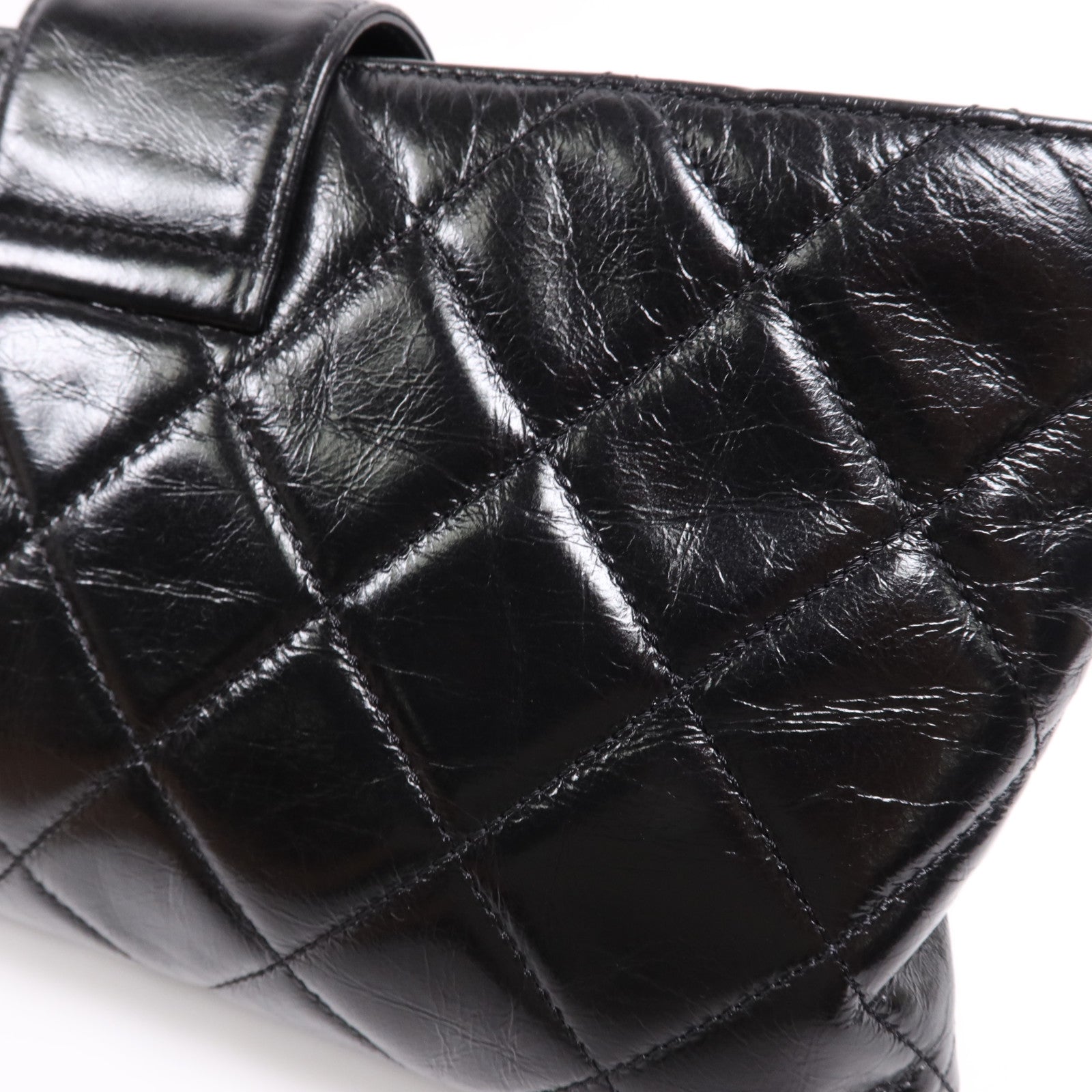 CHANEL 牛皮皮革Chain Shoulder Bag銀扣鏈帶肩背袋