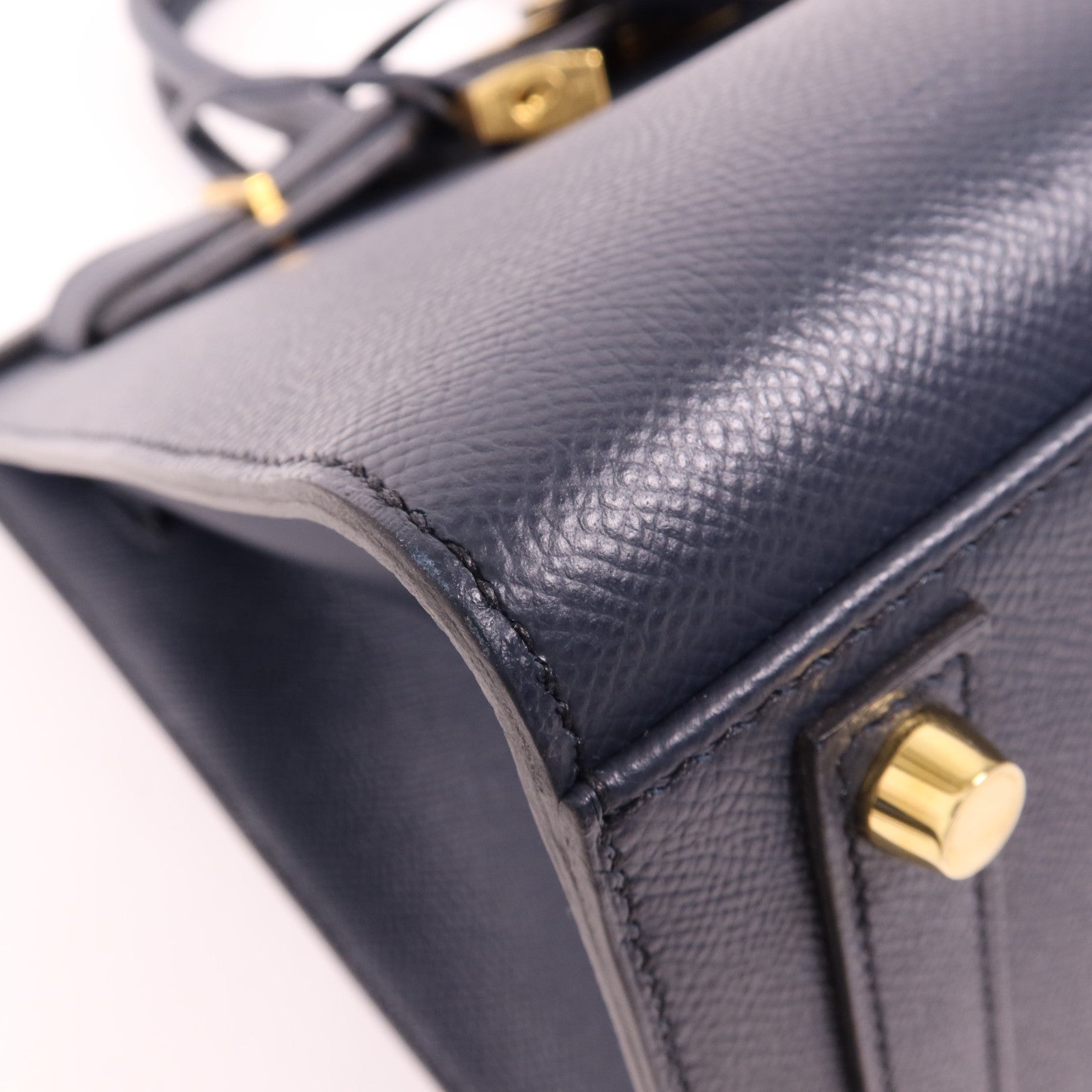 HERMES Epsom皮革Birkin 30金扣手挽袋Bleu Indigo