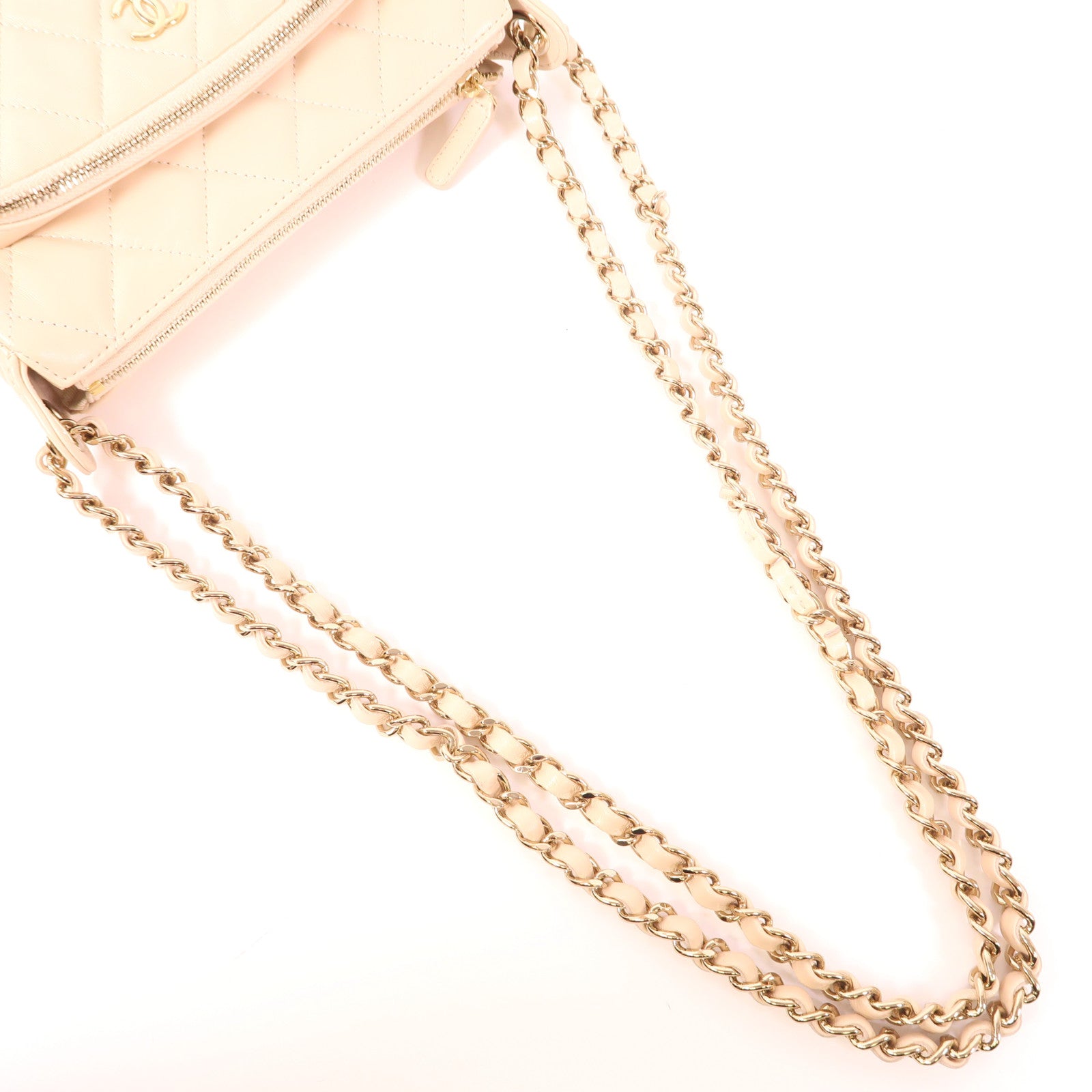 CHANEL 羊皮皮革Clutch With Chain金扣鏈帶肩背袋