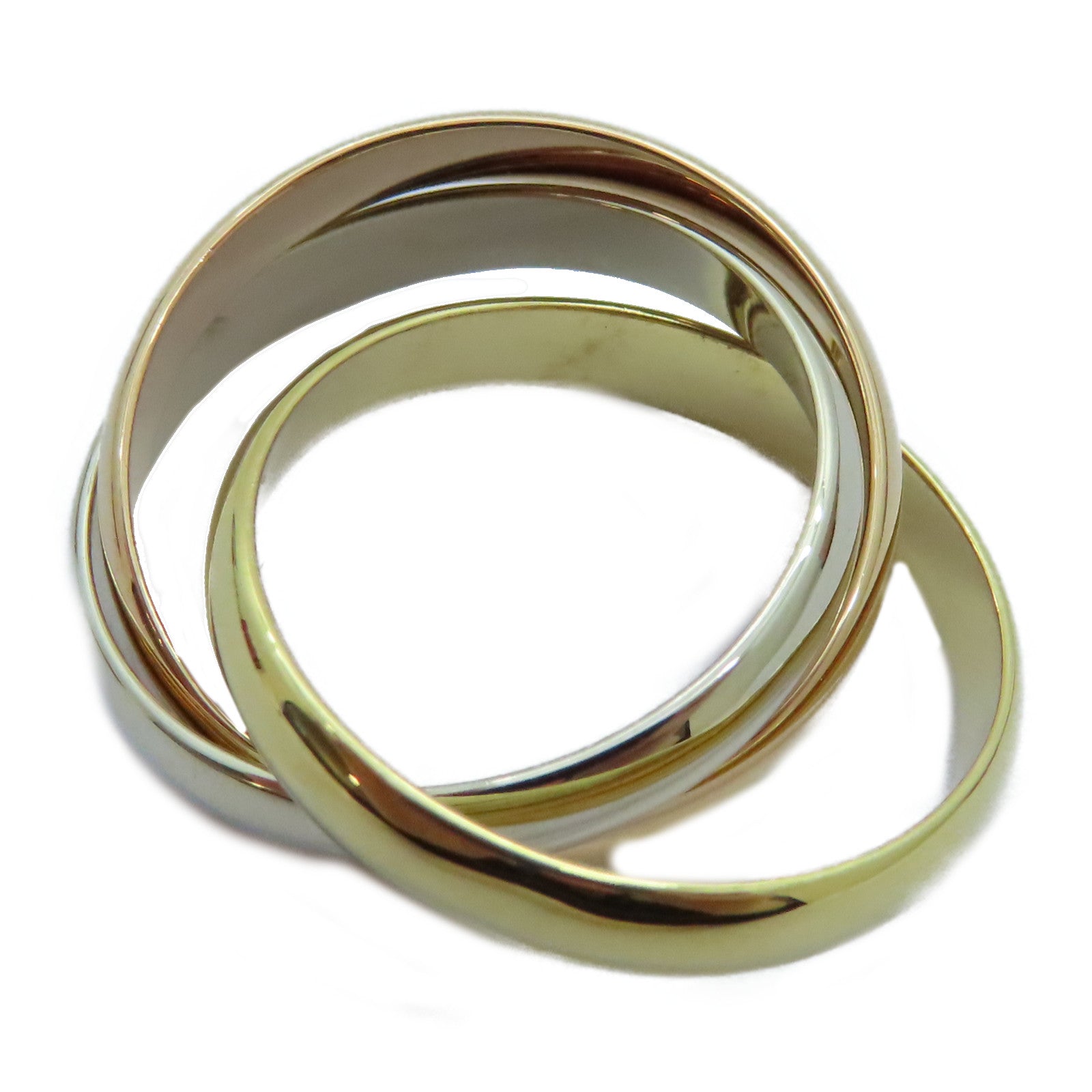 CARTIER 18K黃金/白金/玫瑰金Trinity Ring戒指Cartier#53 US#6.75