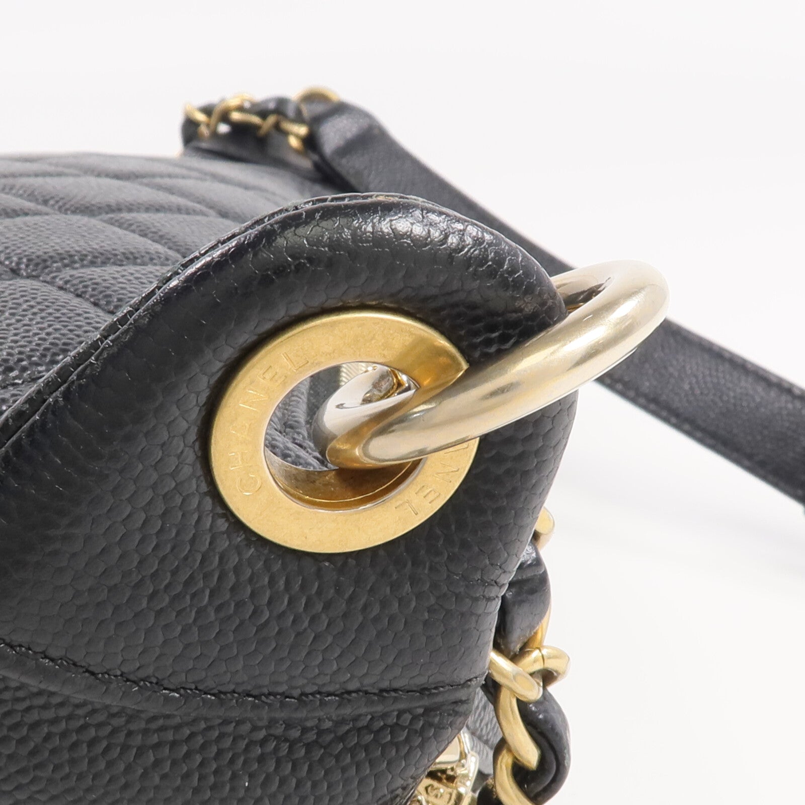 CHANEL 牛皮皮革Filigree Waist Bag金扣腰包