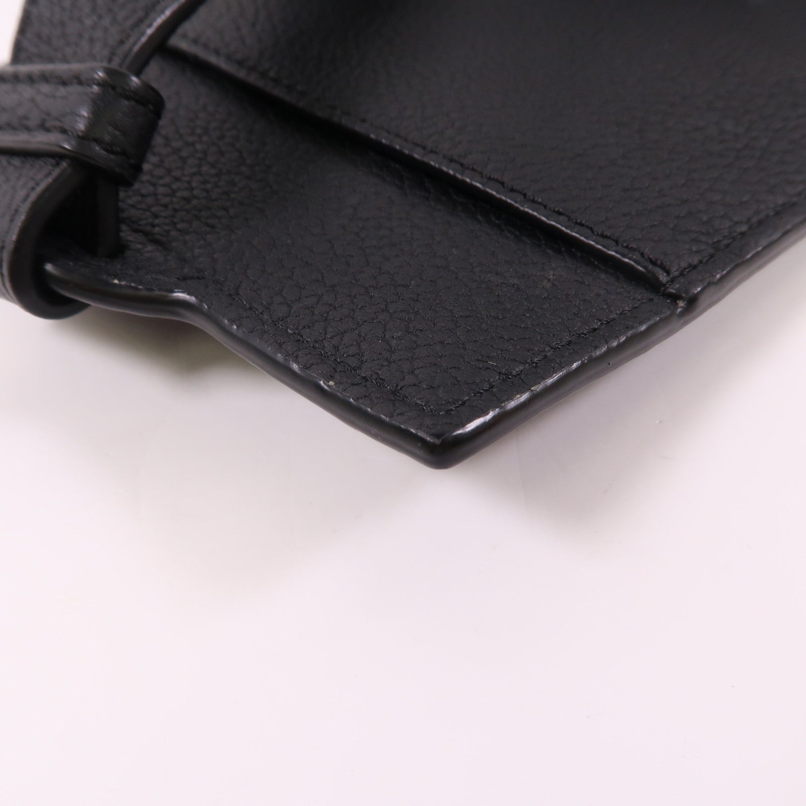 LOEWE 牛皮皮革Vertical Pocket銀扣腰包黑色